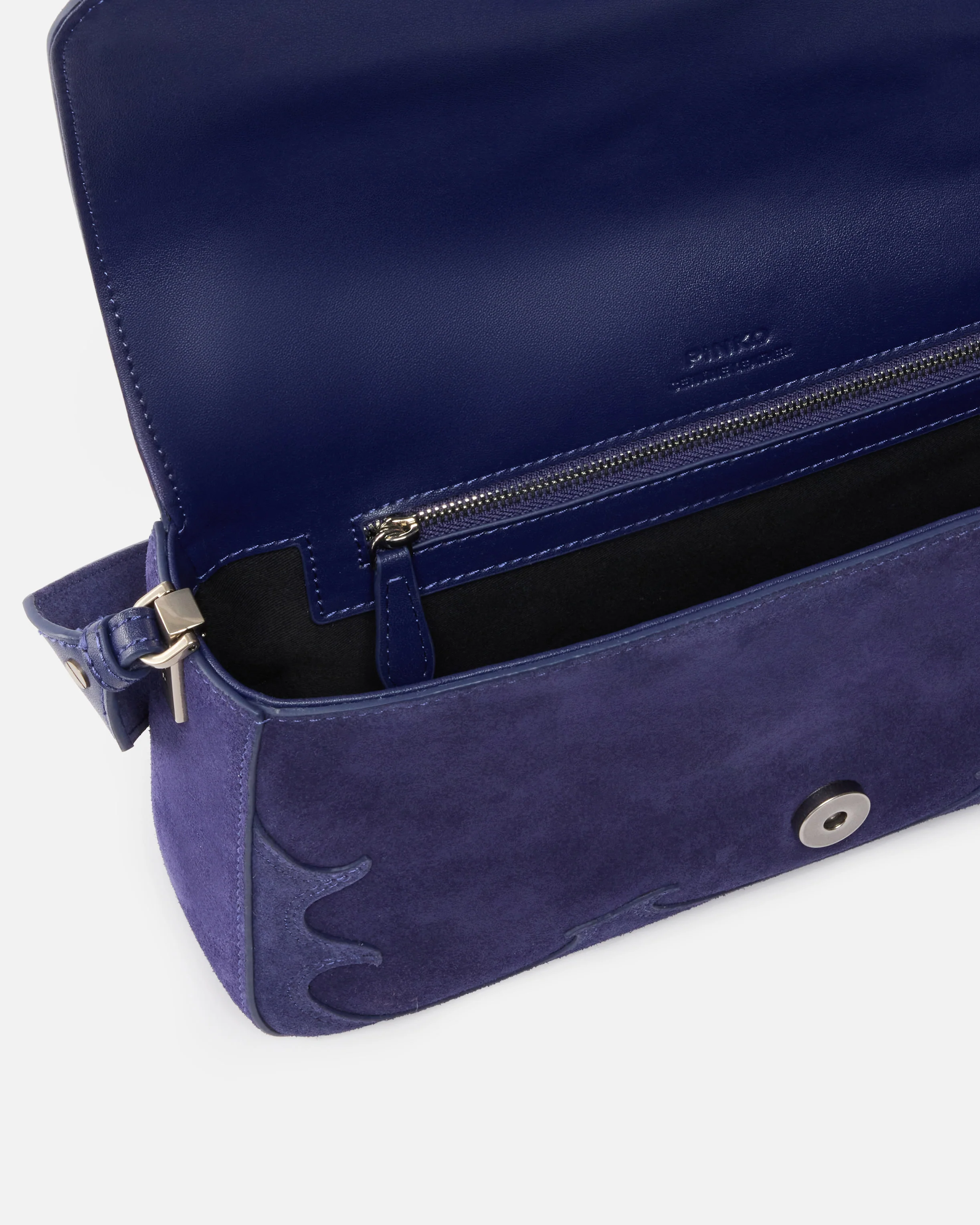 Borsa a spalla media Love Bag One Slouchy in suede con intarsi - Image 4