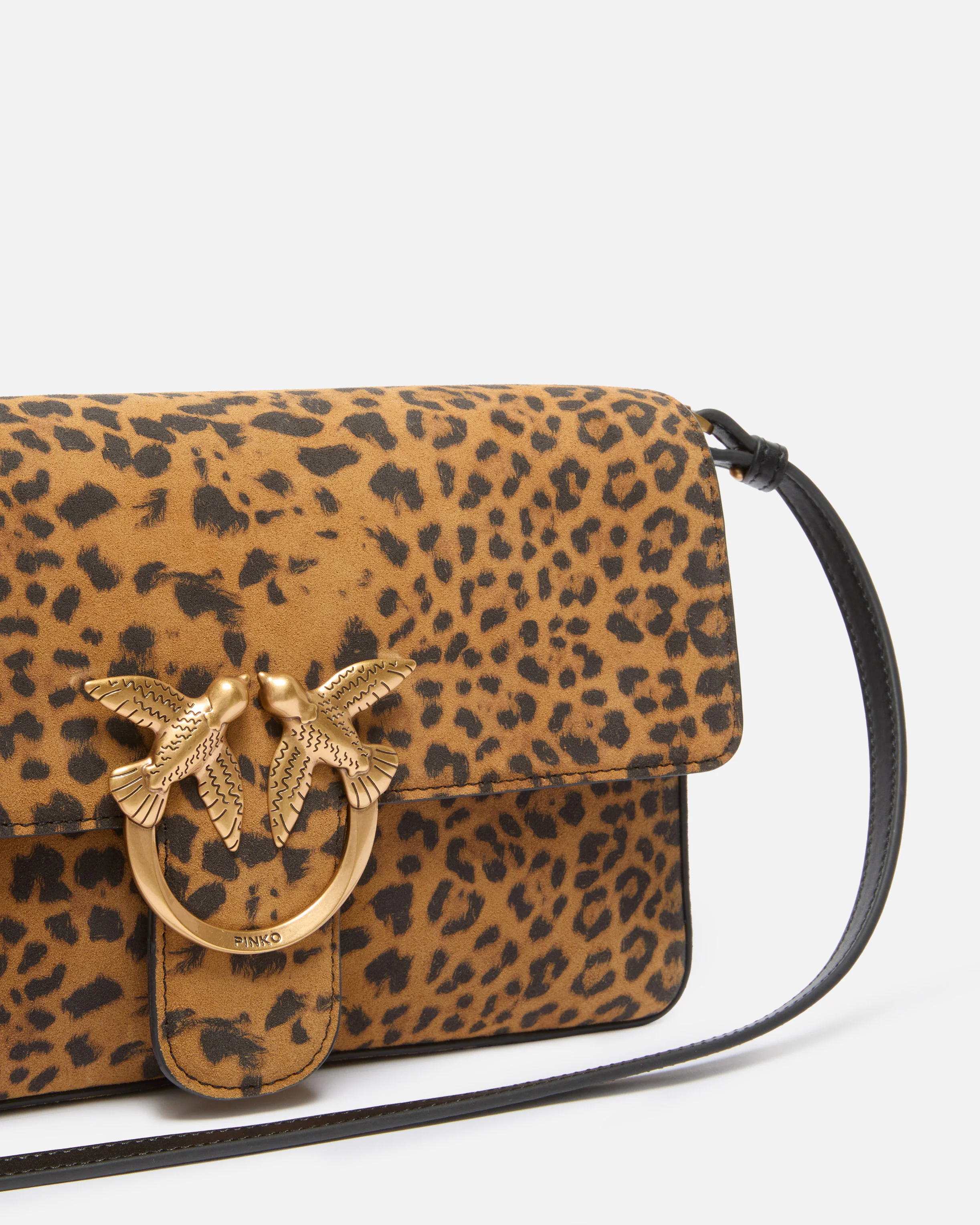 Borsa a spalla media Love Bag One Slouchy in suede leopardato - Image 3