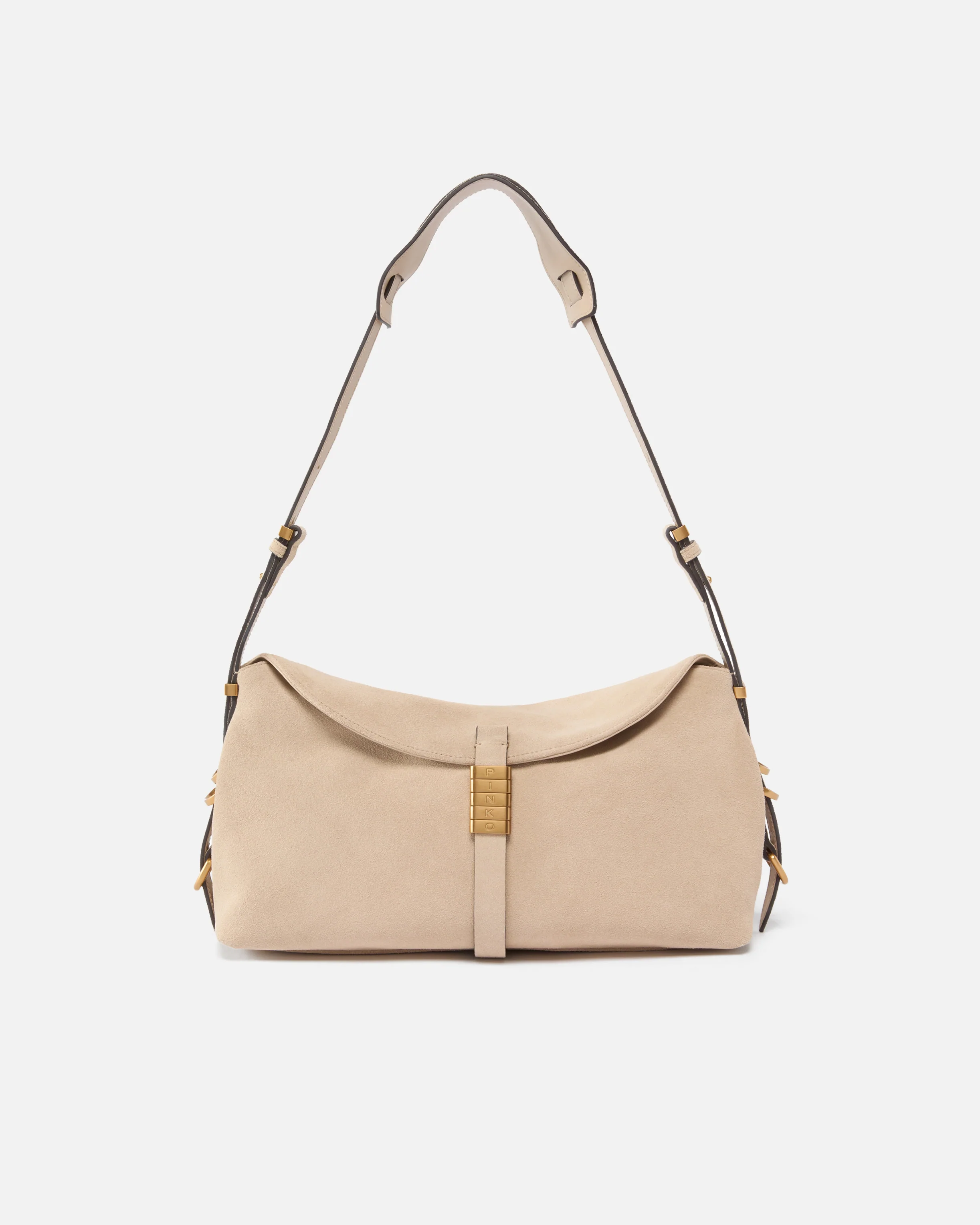 Borsa a spalla media Saddle Bag Baguette in suede
