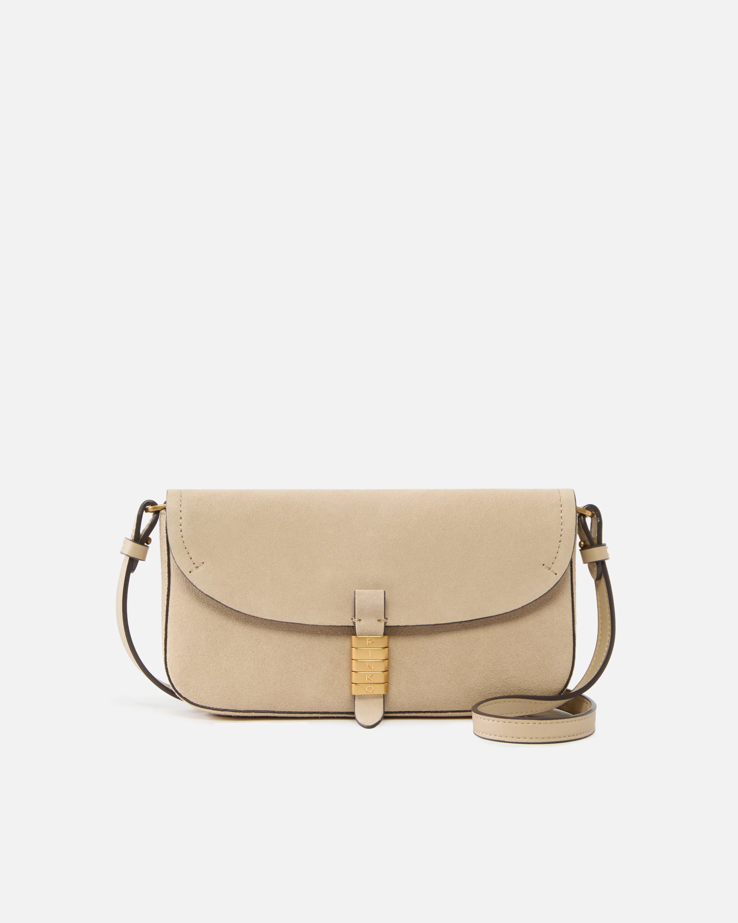 Borsa a spalla media Saddle Flat in suede