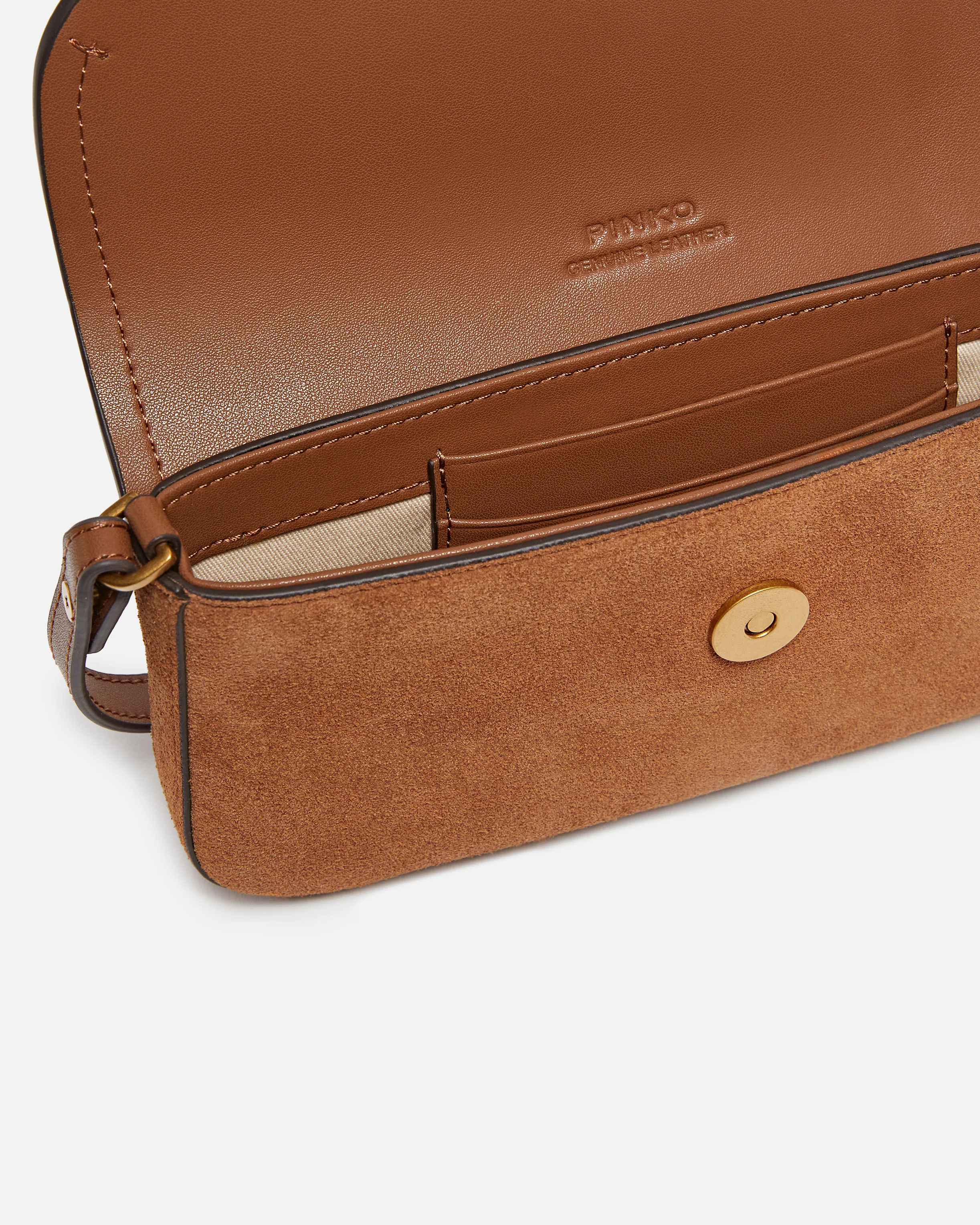 Borsa a spalla media Saddle Flat in suede - Image 4