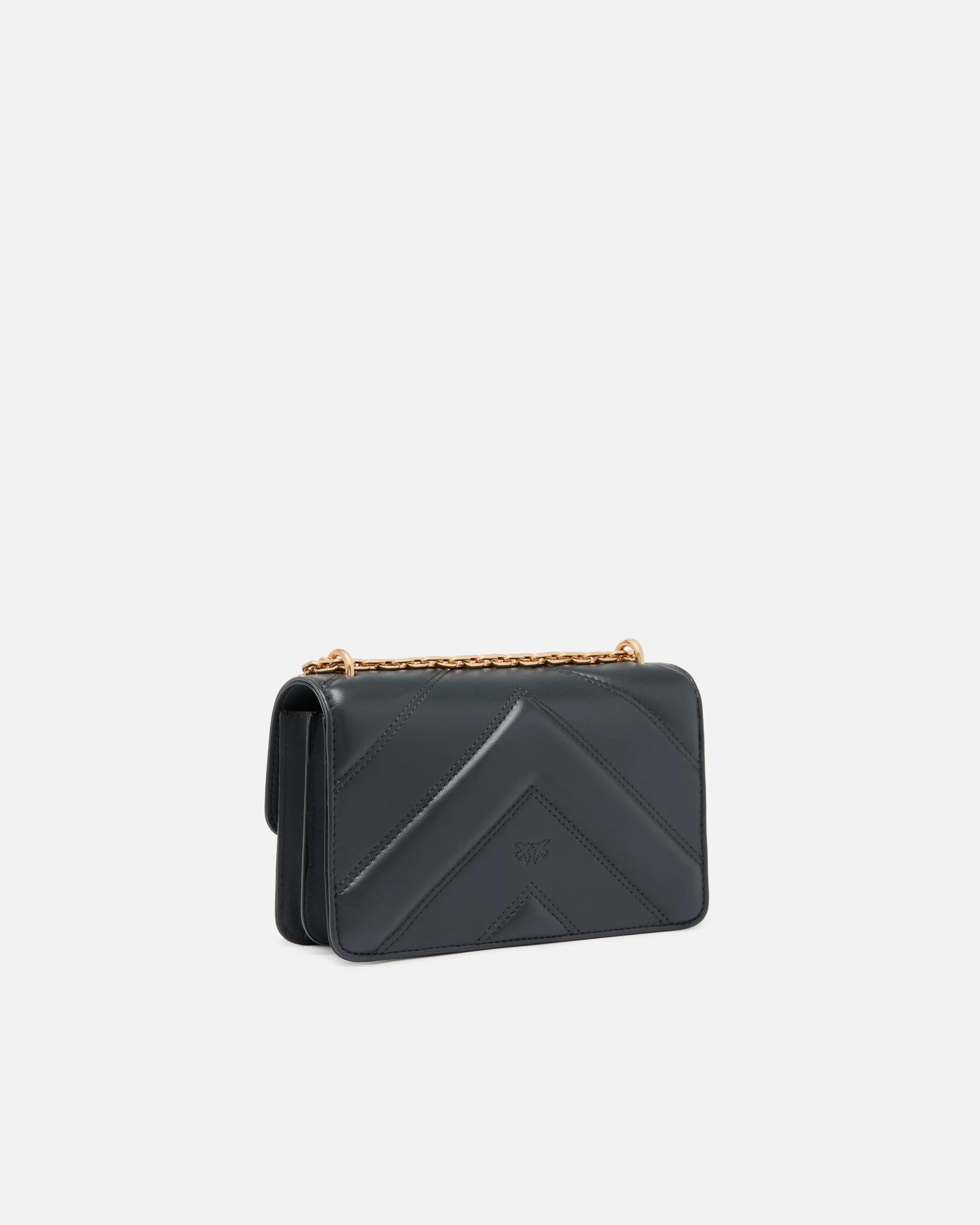 Borsa a spalla Mini Love Bag One in pelle e nappa chevron con tripla catena - Image 2