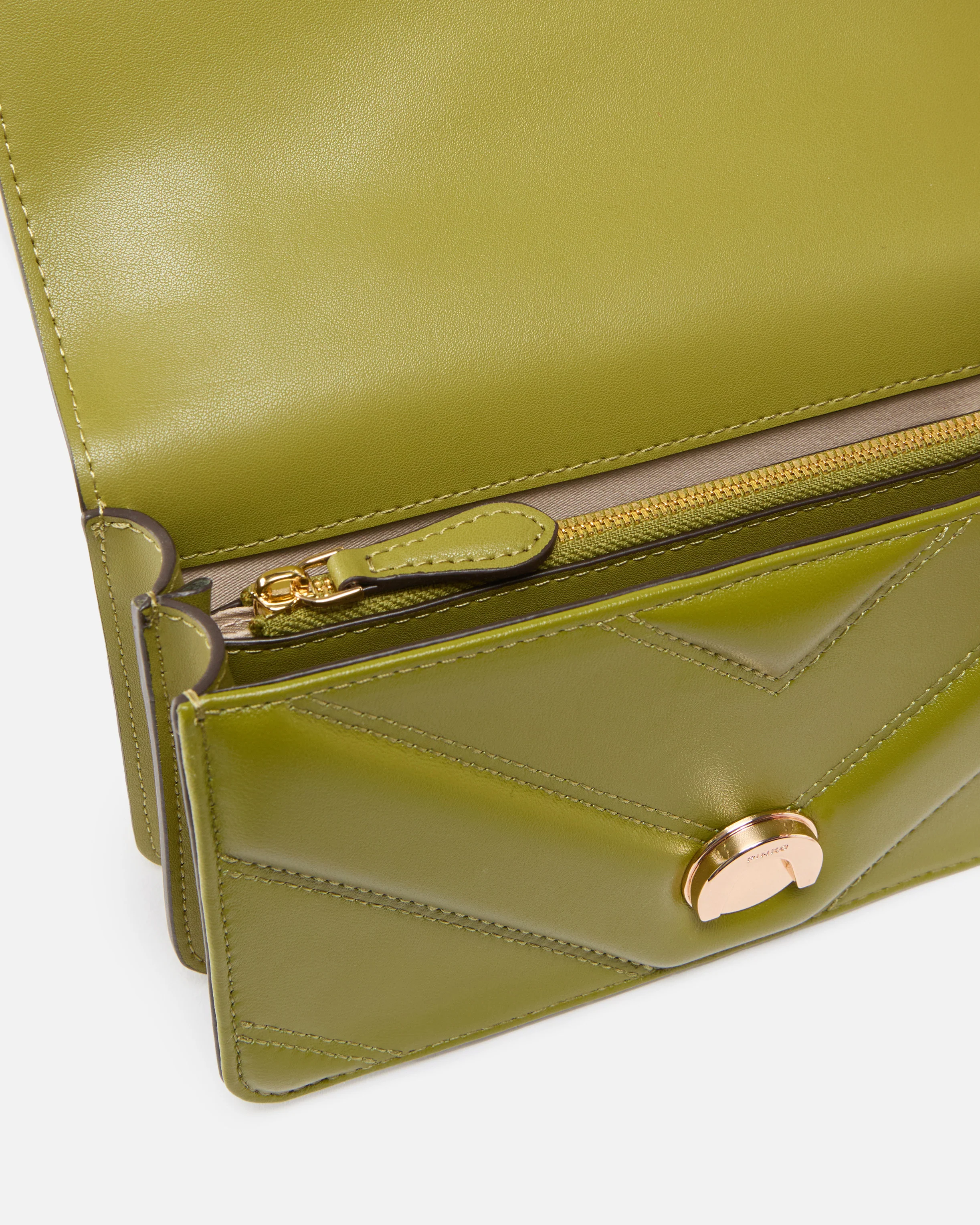 Borsa a spalla Mini Love Bag One in pelle e nappa chevron con tripla catena - Image 4