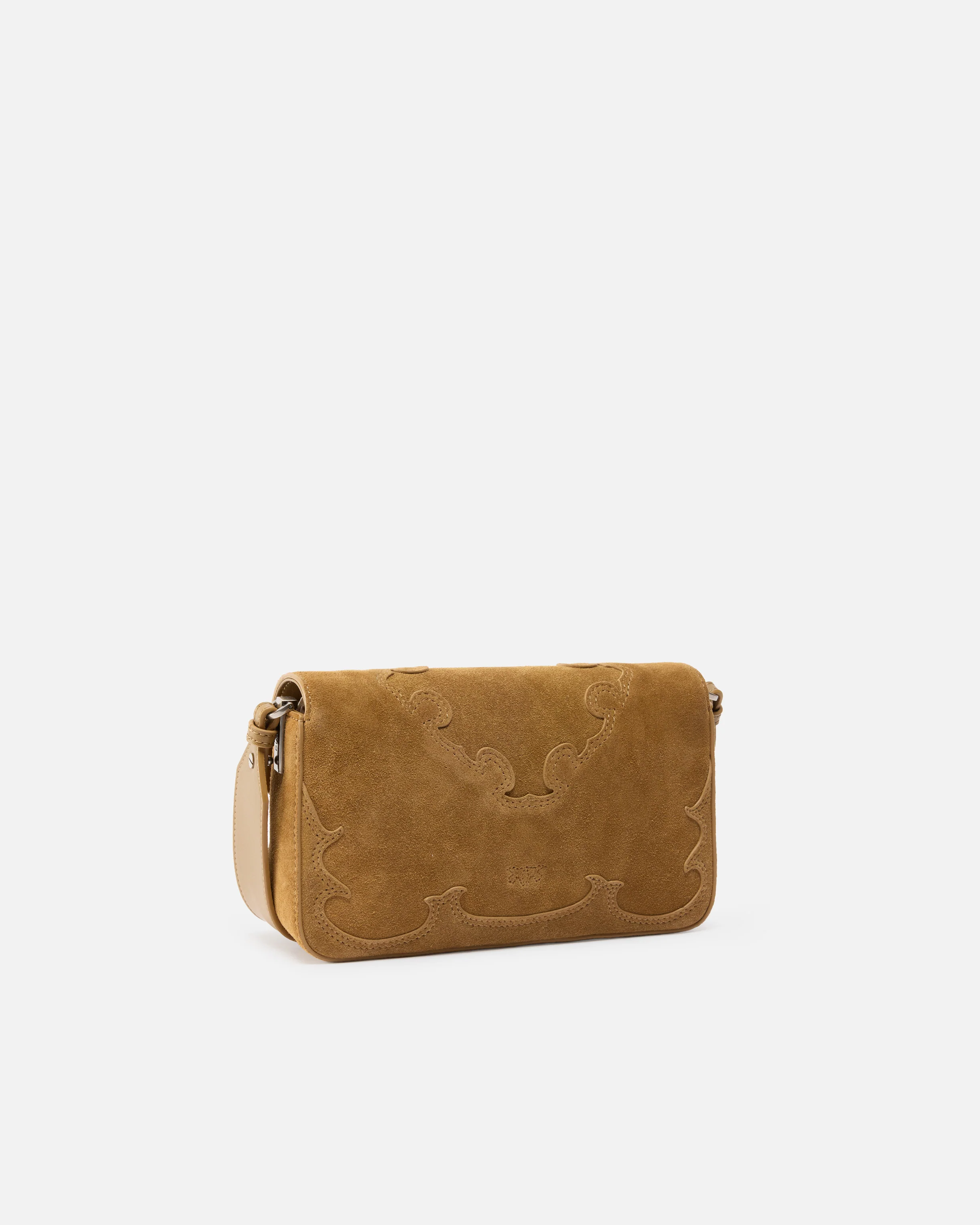 Borsa a spalla piccola Mini Love Bag One Slouchy in suede con intarsi - Image 2