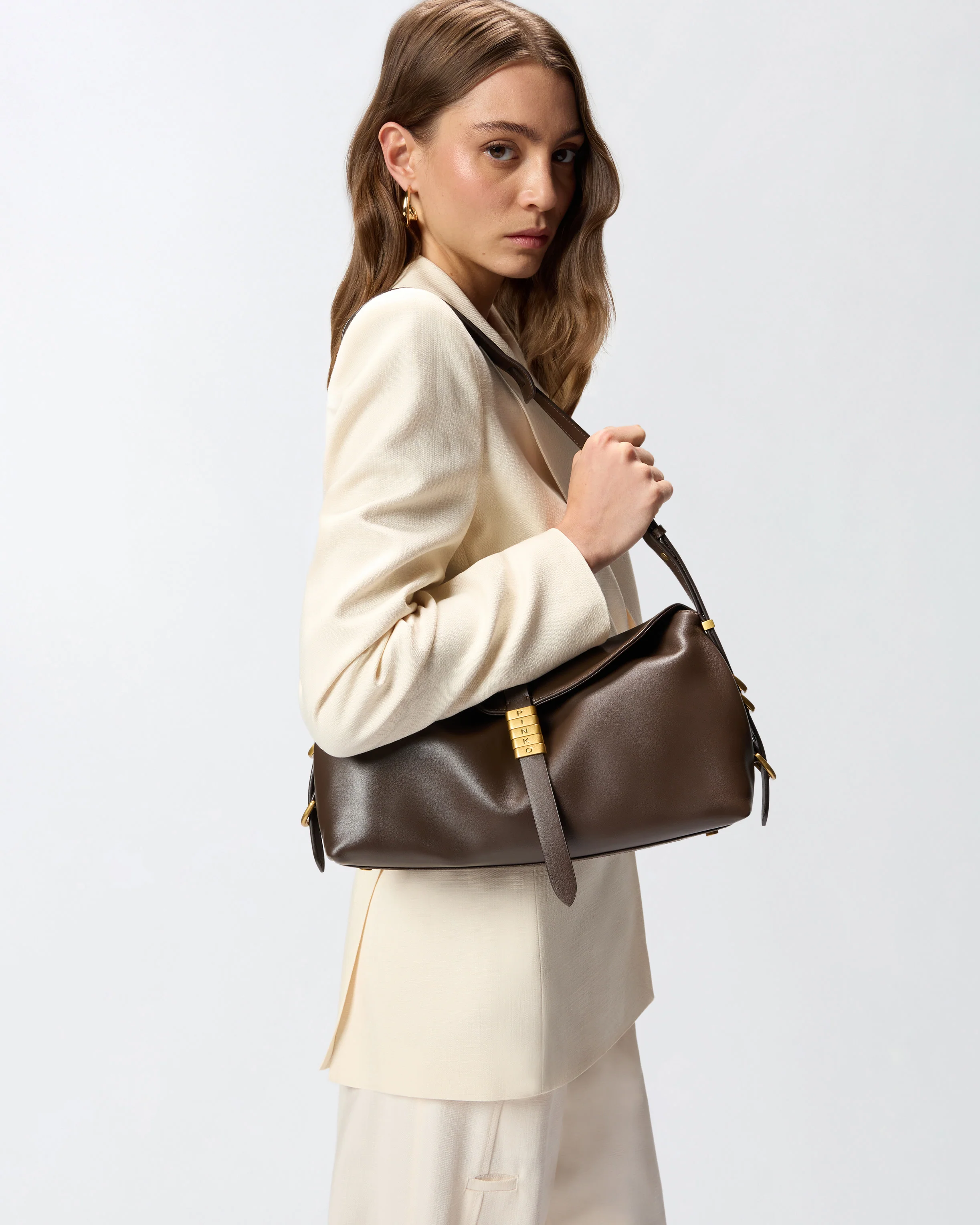 Borsa a spalla Saddle Bag media in pelle - Image 5