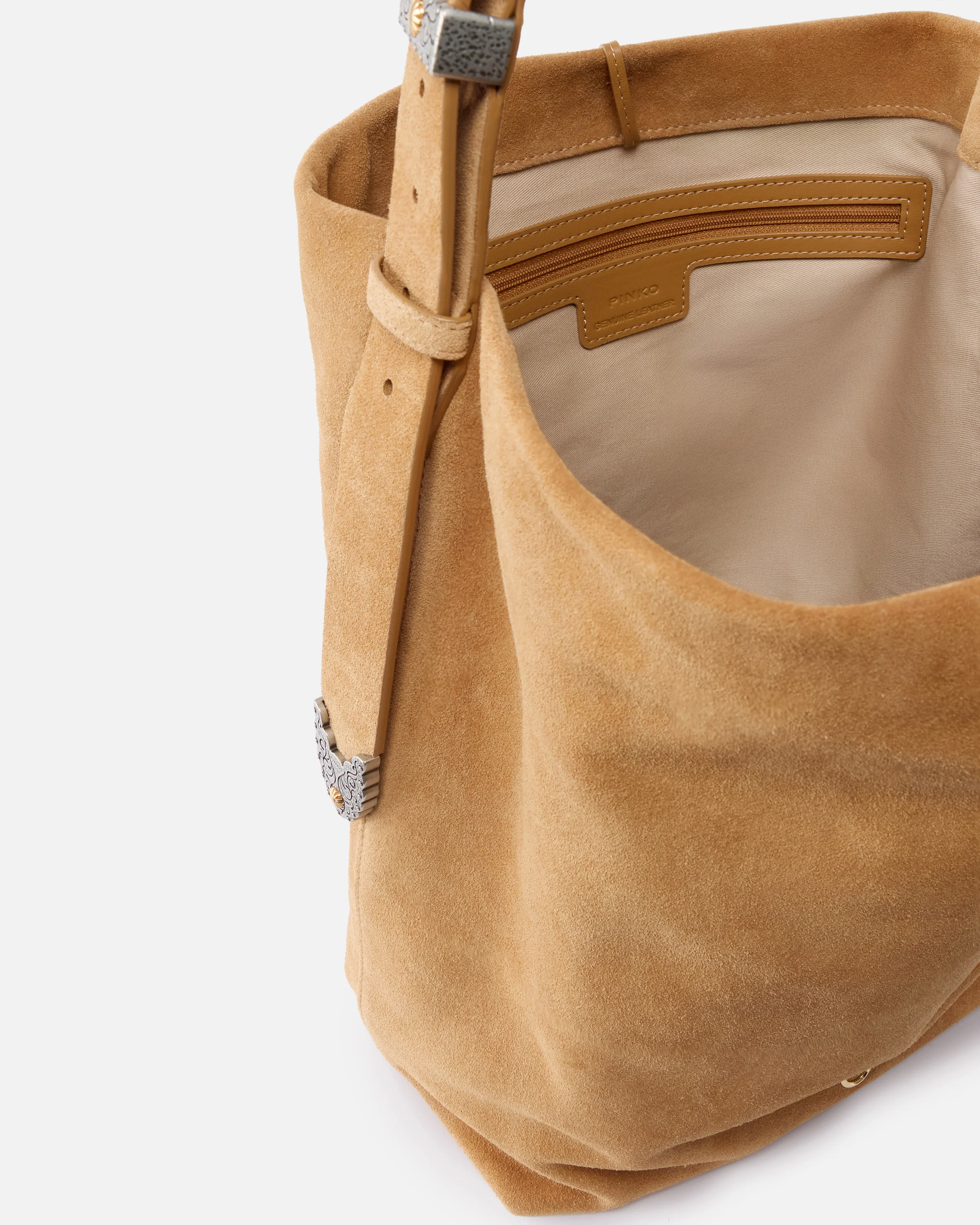 Borsa a tracolla grande Bucket Big in suede - Image 4