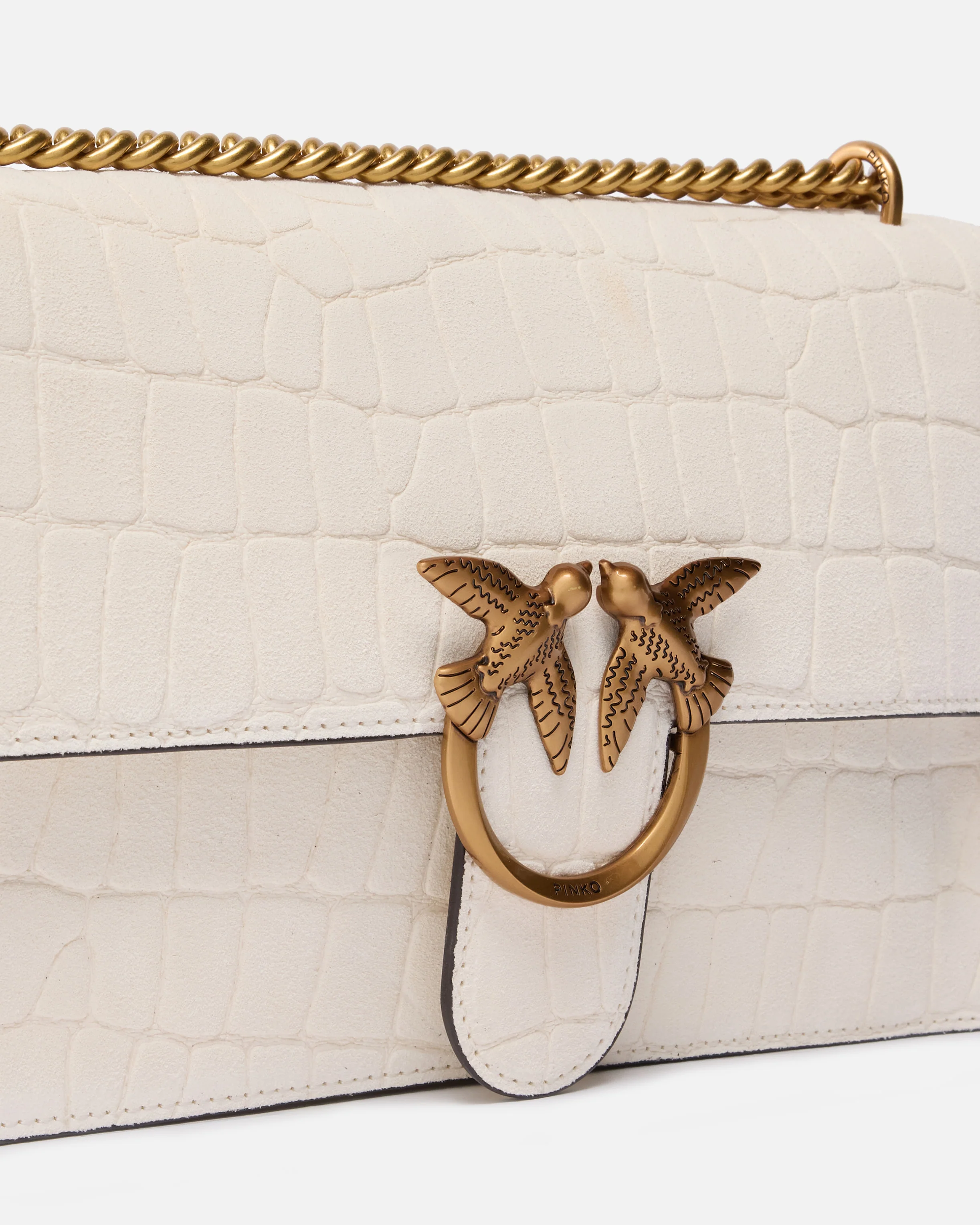 Borsa a tracolla media Love Bag One in pelle stampa coccodrillo - Image 3