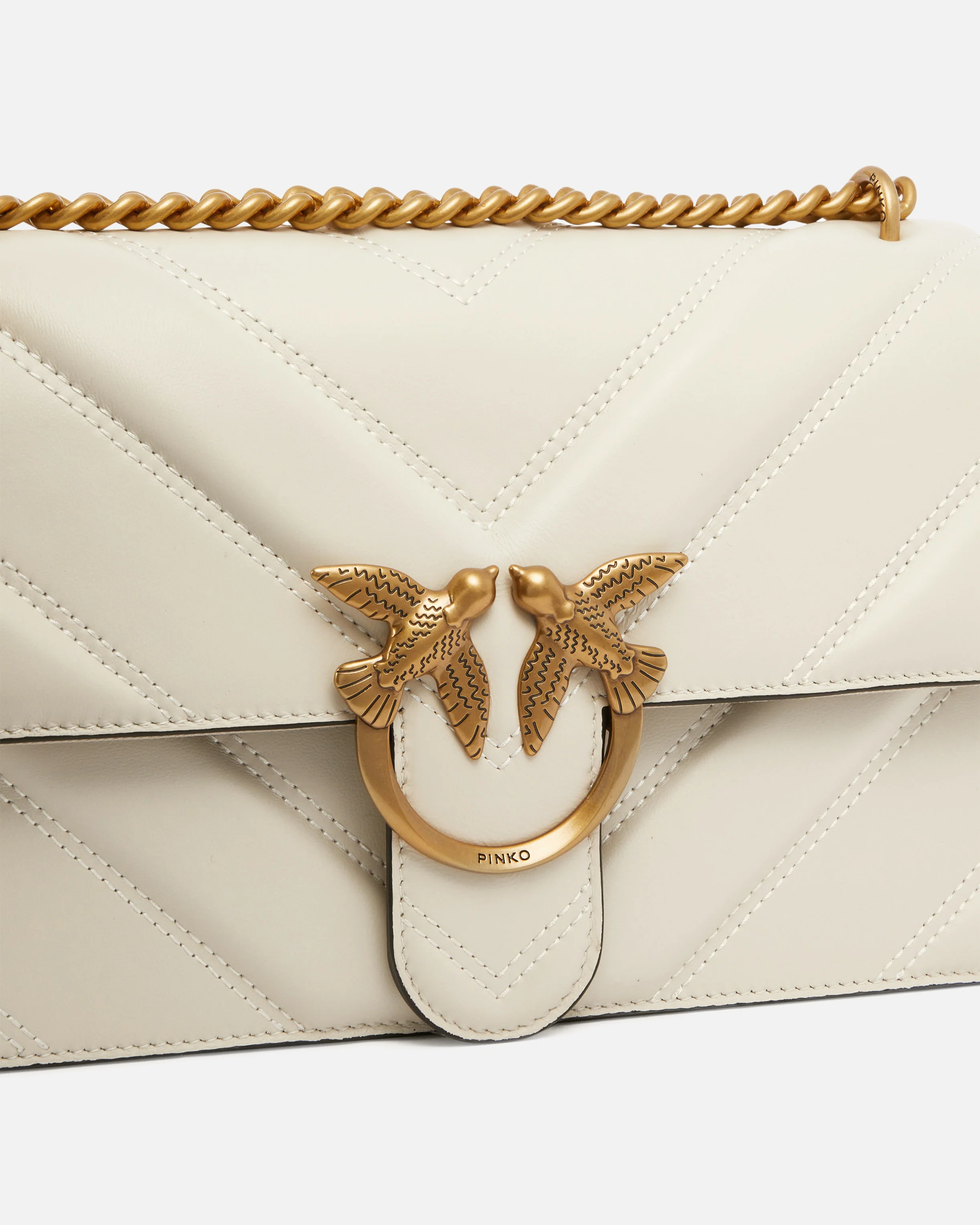 Borsa a tracolla media Love Bag One Light in nappa chevron - Image 3