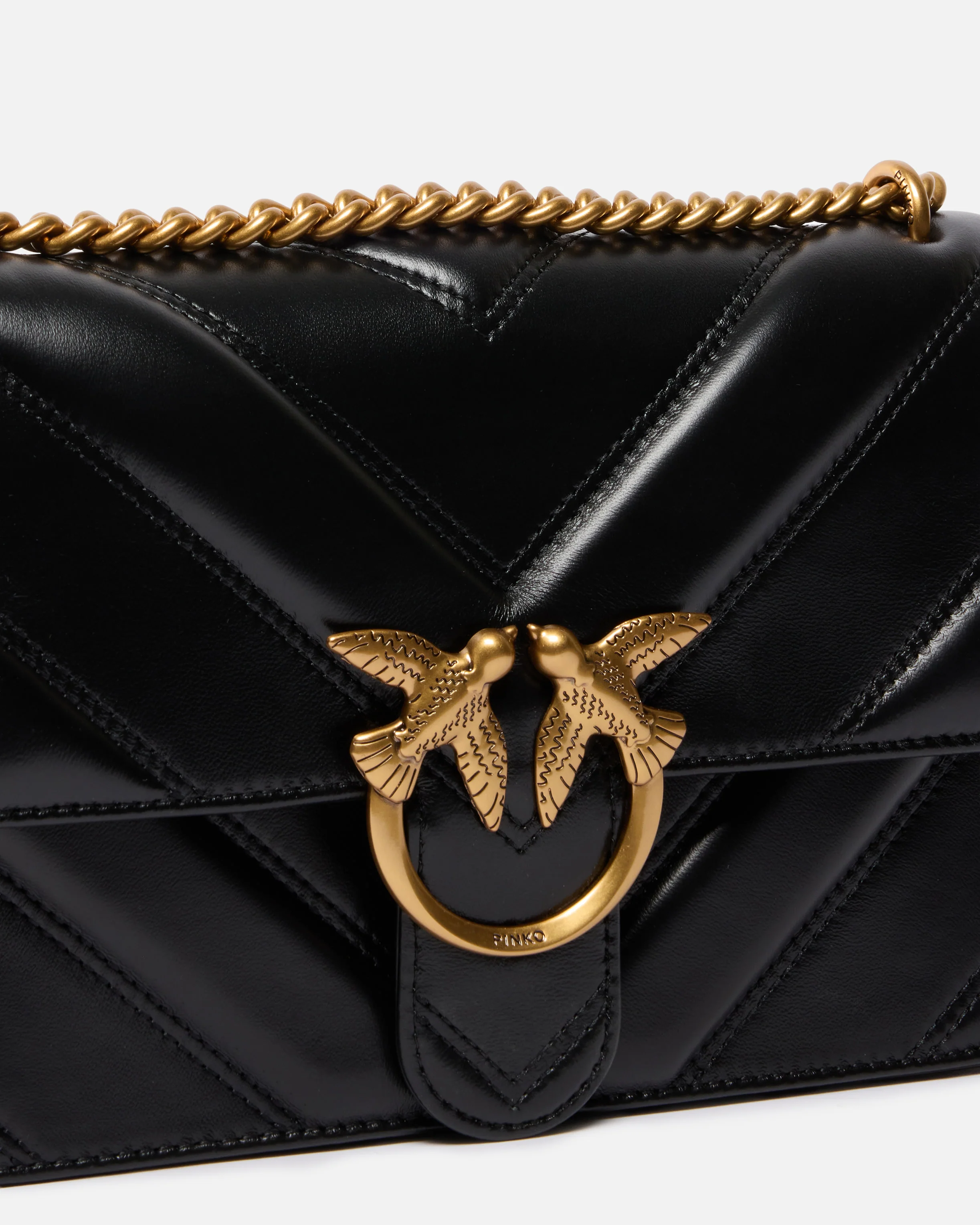 Borsa a tracolla media Love Bag One Light in nappa chevron - Image 3