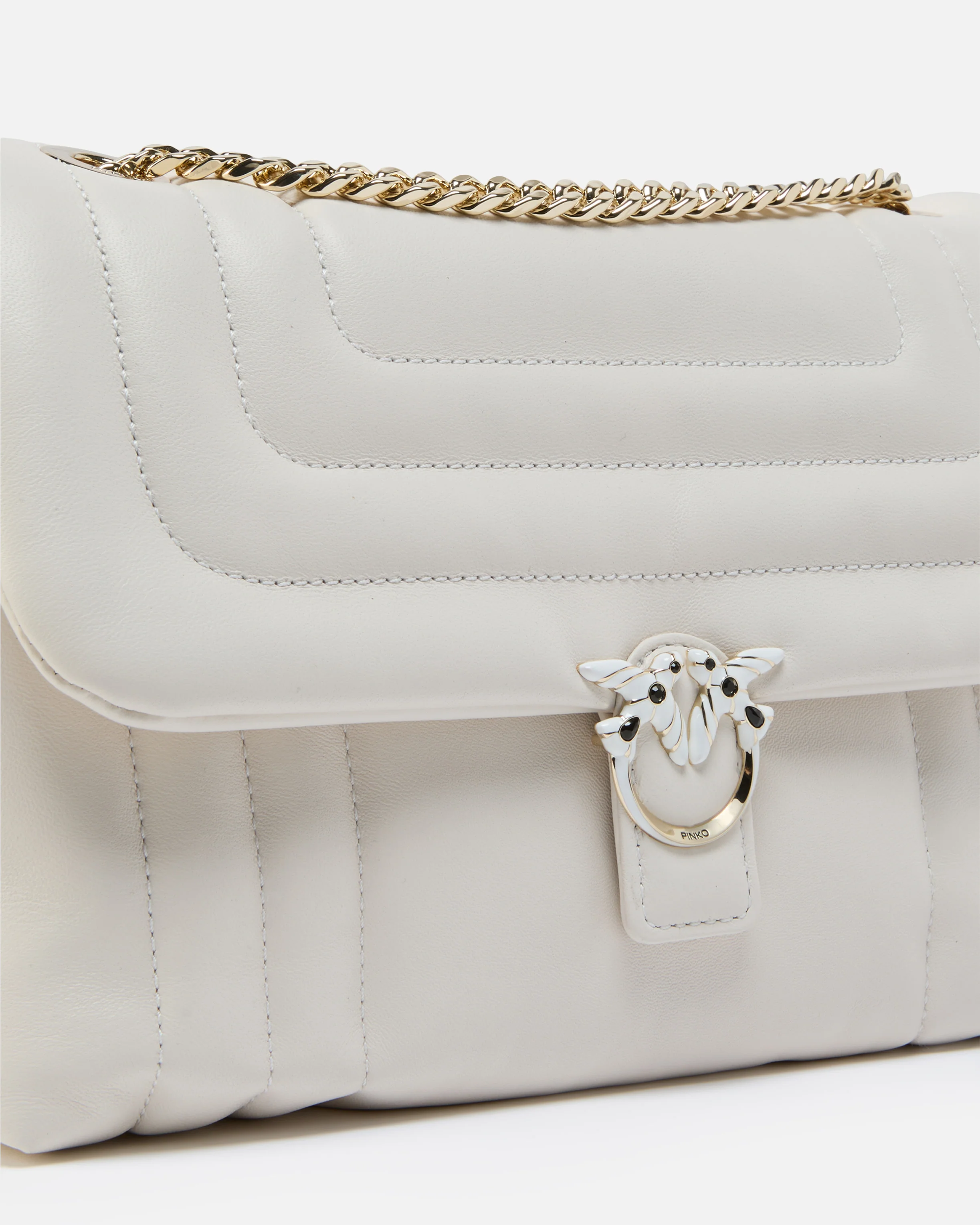Borsa a tracolla media Love Bag Puff in nappa trapuntata con fibbia gioiello PINKO Galleria - Image 3
