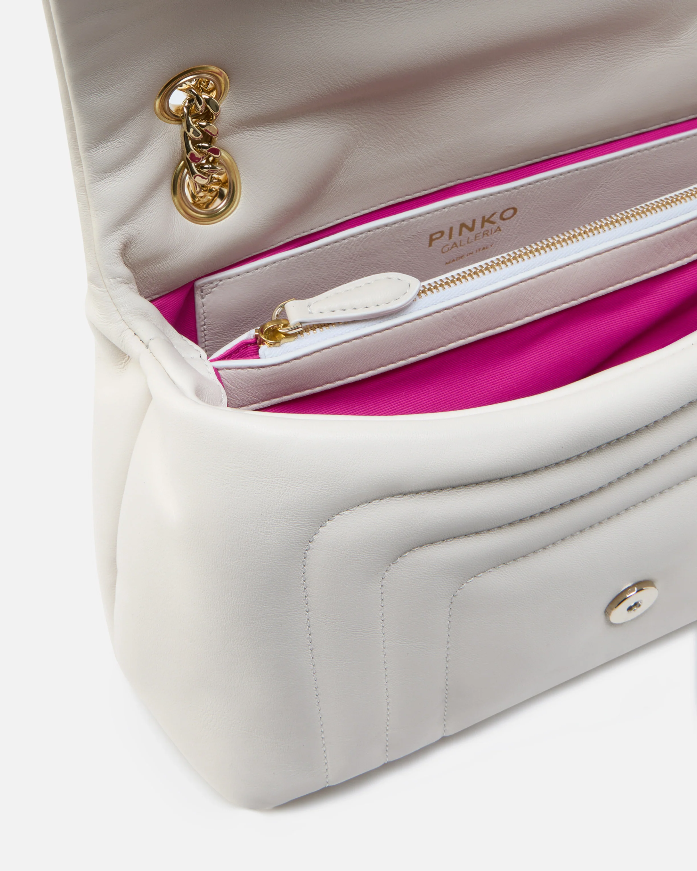 Borsa a tracolla media Love Bag Puff in nappa trapuntata con fibbia gioiello PINKO Galleria - Image 4