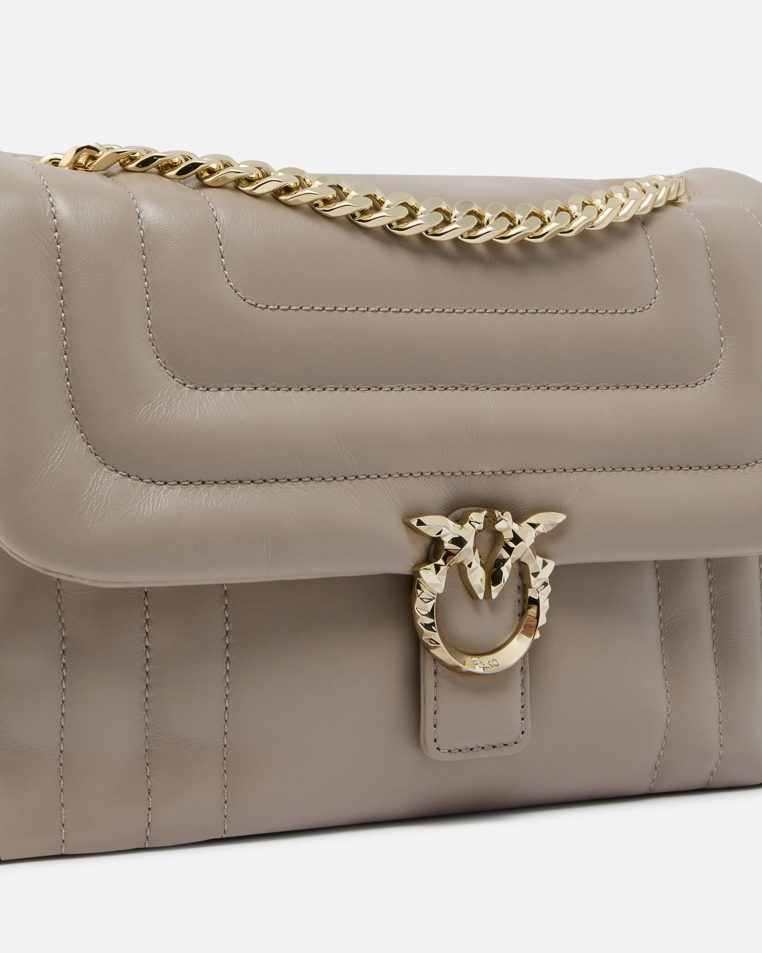 Borsa a tracolla media Love Bag Puff in nappa trapuntata con fibbia sfaccettata PINKO Galleria - Image 3