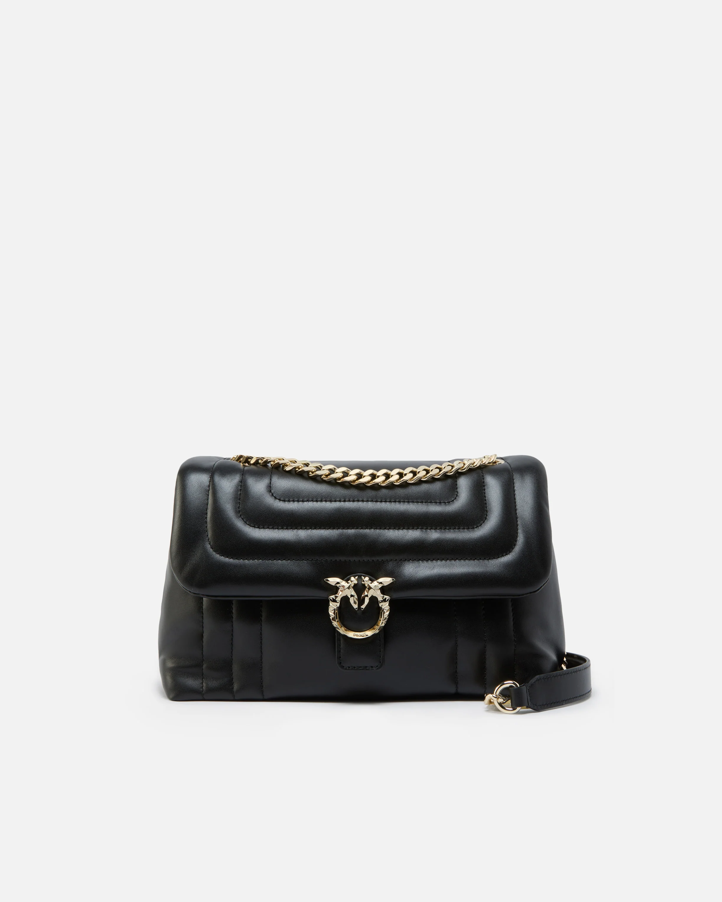 Borsa a tracolla media Love Bag Puff in nappa trapuntata con fibbia sfaccettata PINKO Galleria