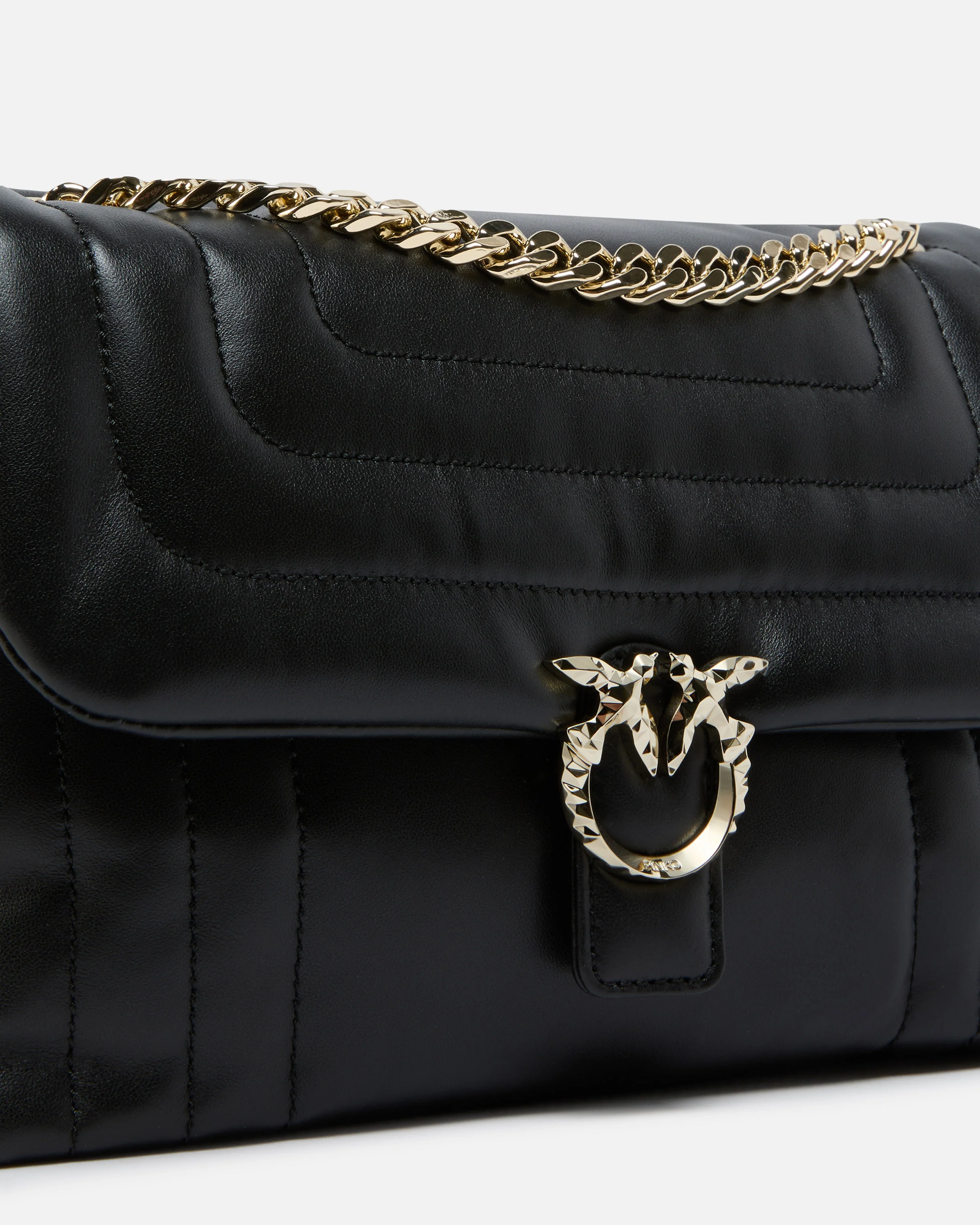 Borsa a tracolla media Love Bag Puff in nappa trapuntata con fibbia sfaccettata PINKO Galleria - Image 3