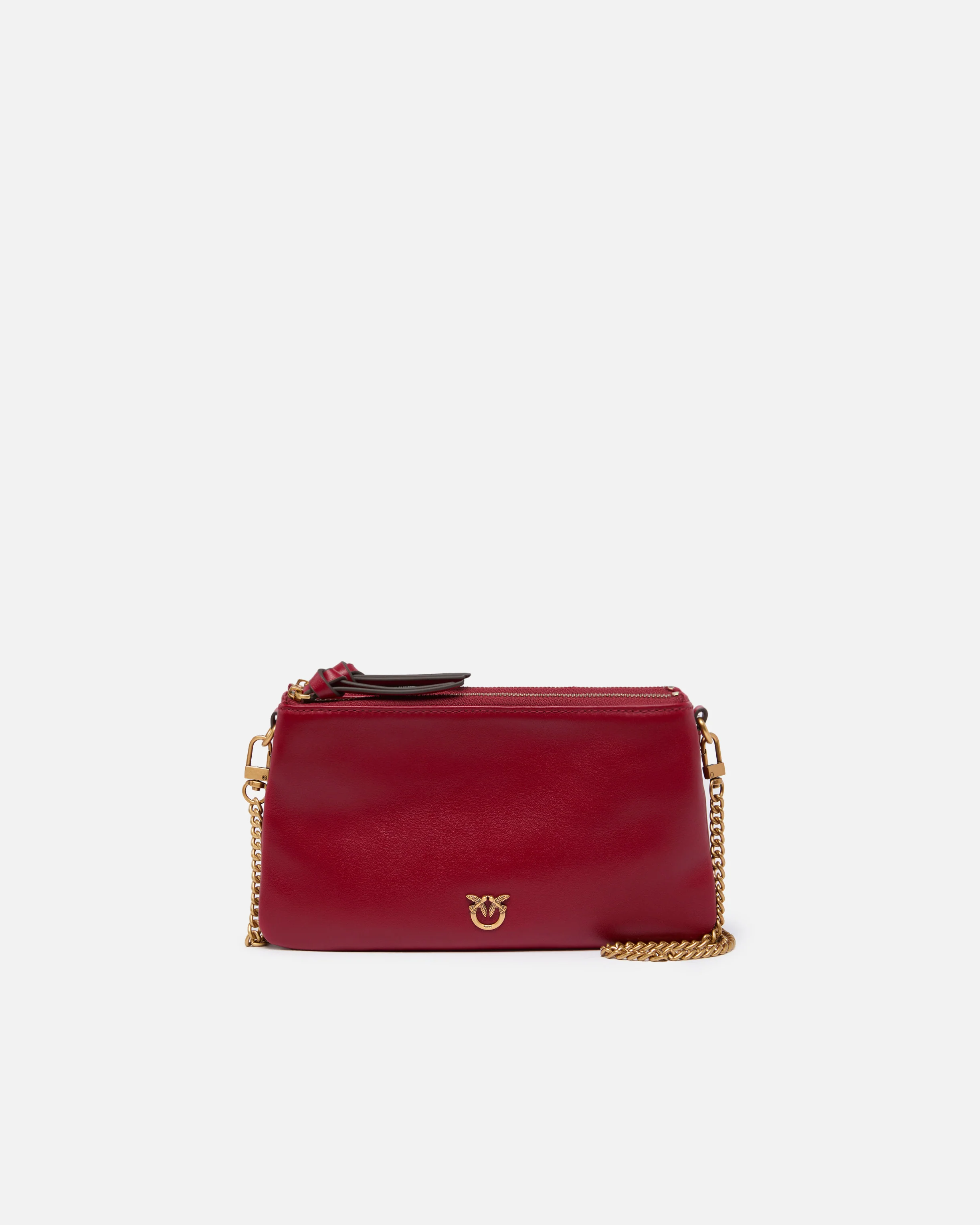 Borsa a tracolla Mini Double Bag piccola in pelle con tracolla