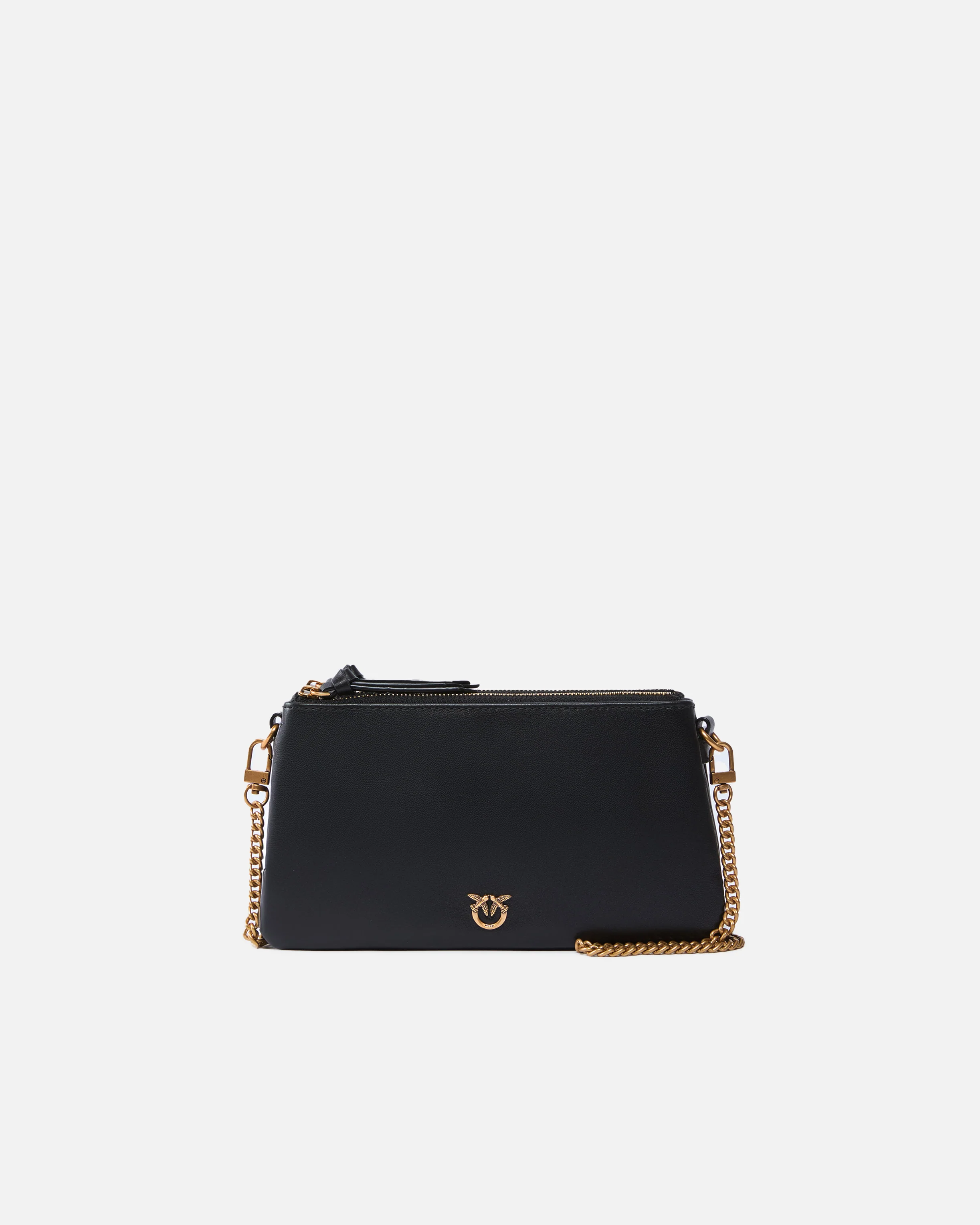 Borsa a tracolla Mini Double Bag piccola in pelle con tracolla