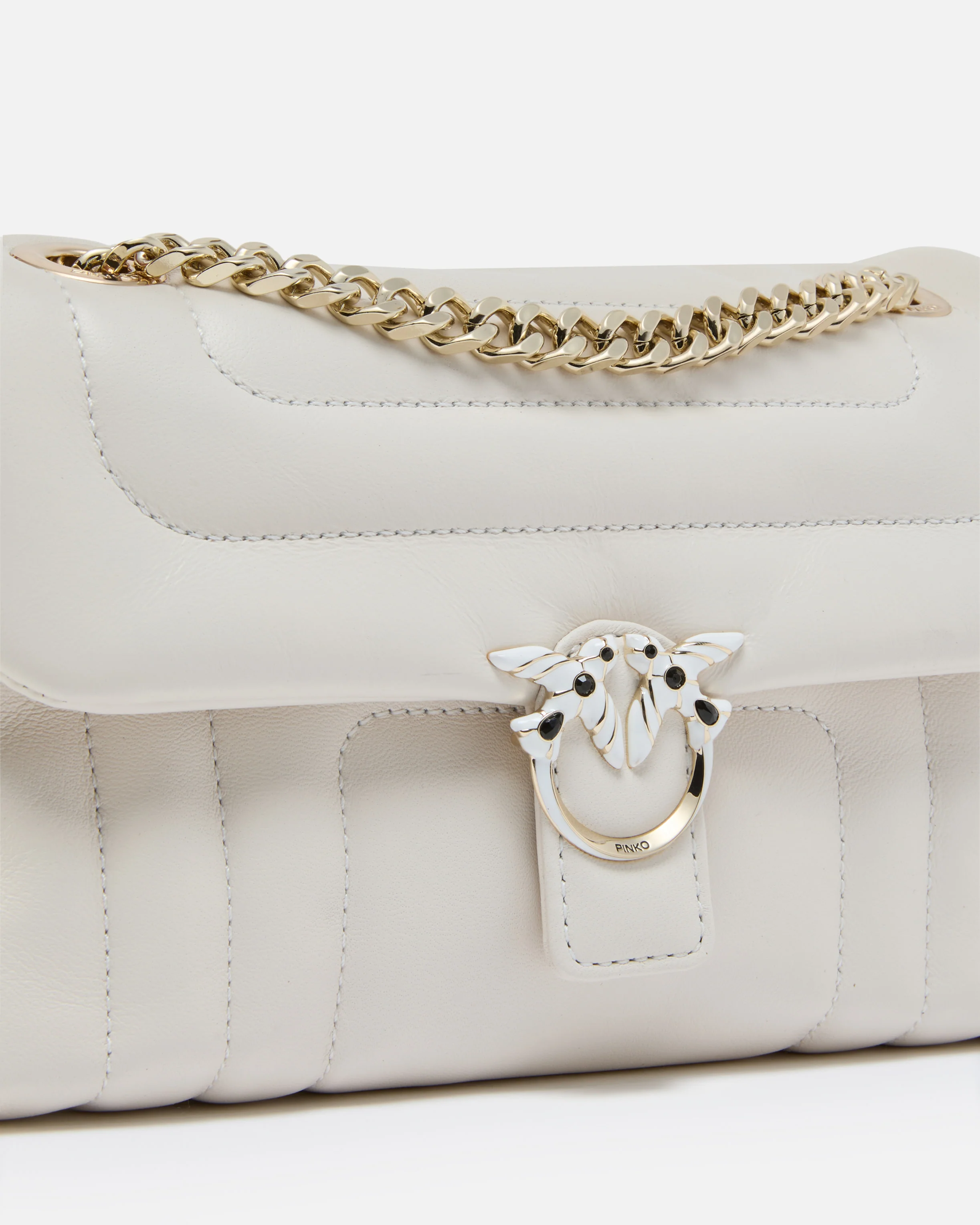 Borsa a tracolla piccola Love Bag Puff in nappa trapuntata con fibbia gioiello PINKO Galleria - Image 3