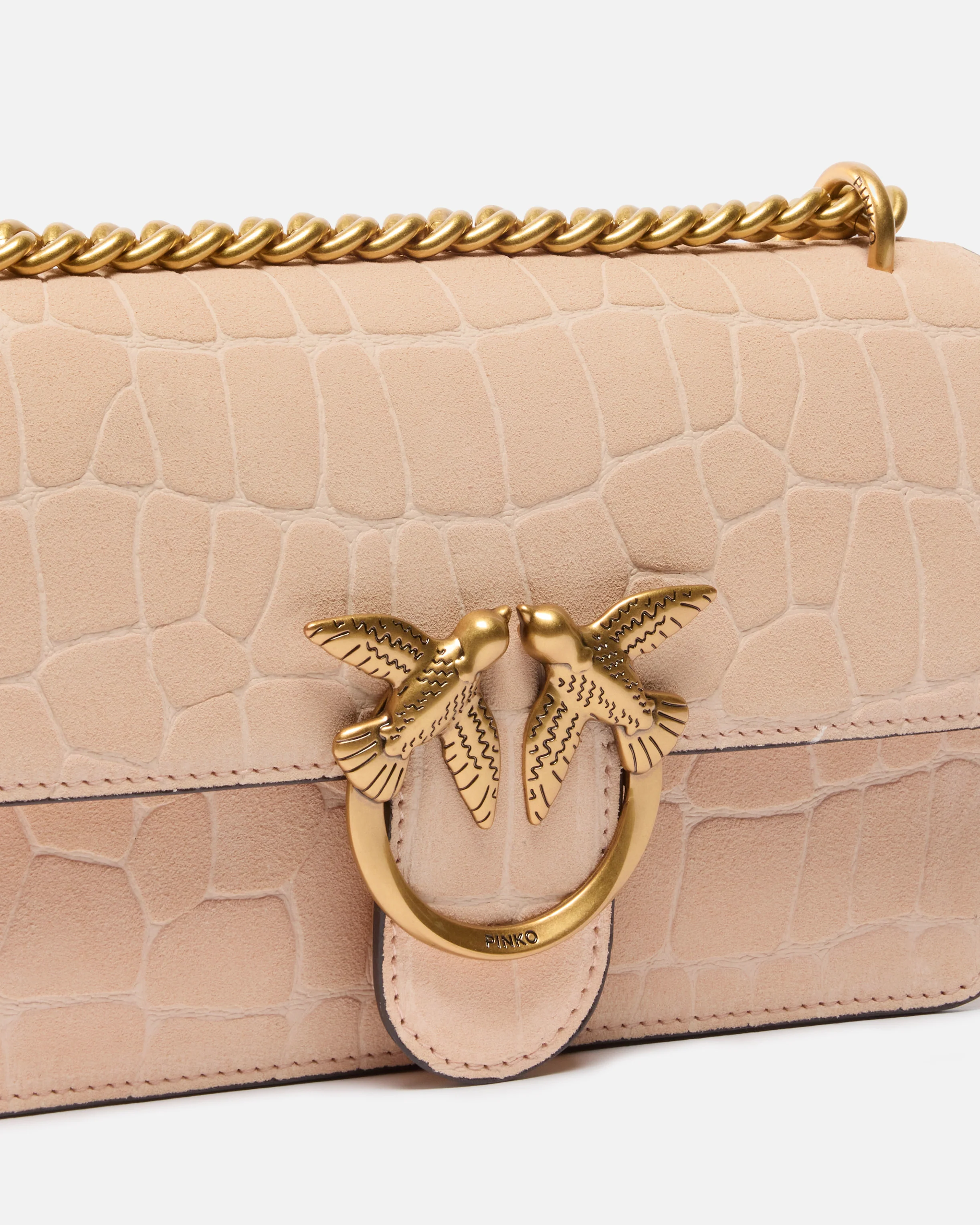 Borsa a tracolla piccola Mini Love Bag One in pelle stampa coccodrillo - Image 3