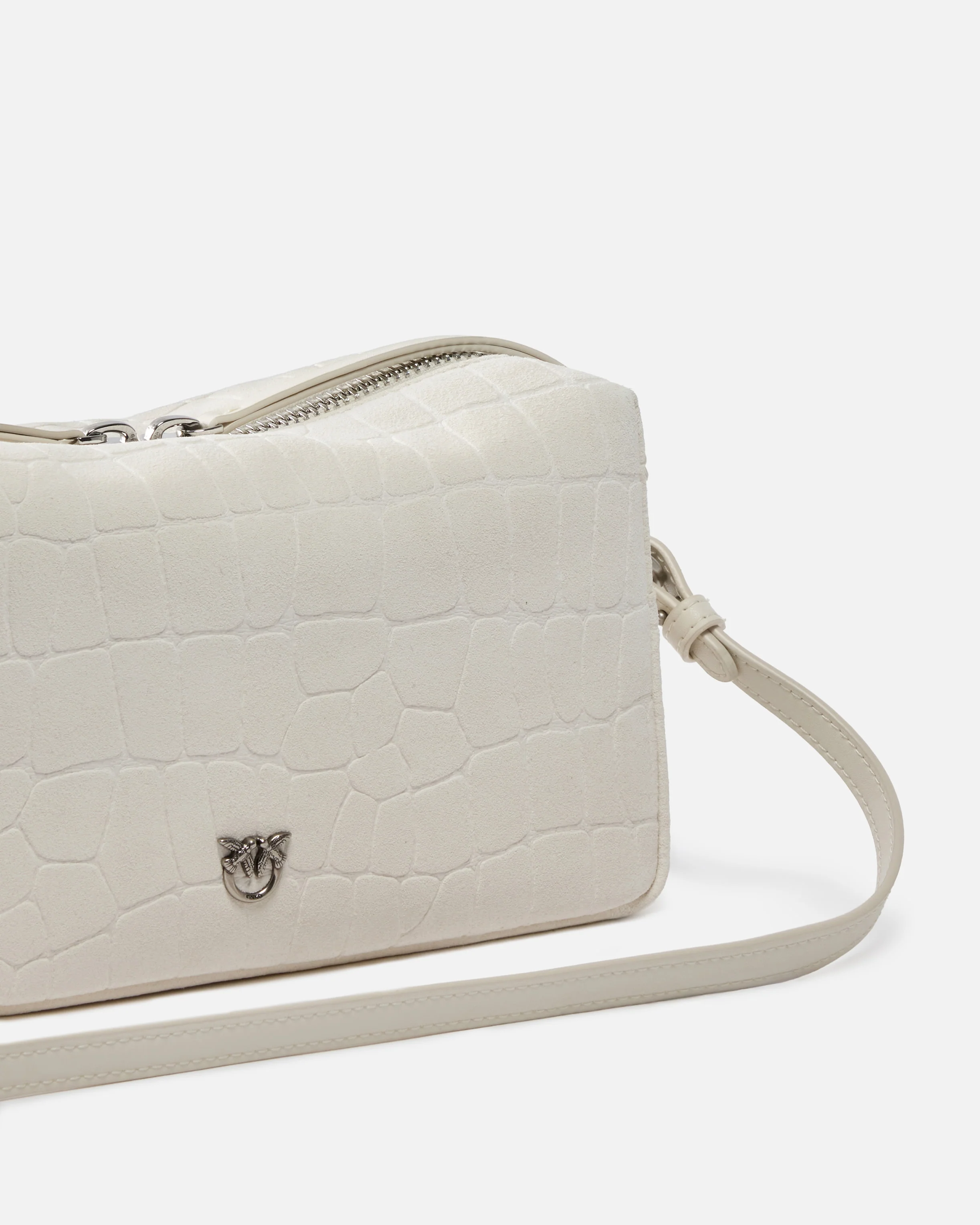 Borsa bauletto a tracolla media in pelle stampa coccodrillo - Image 3