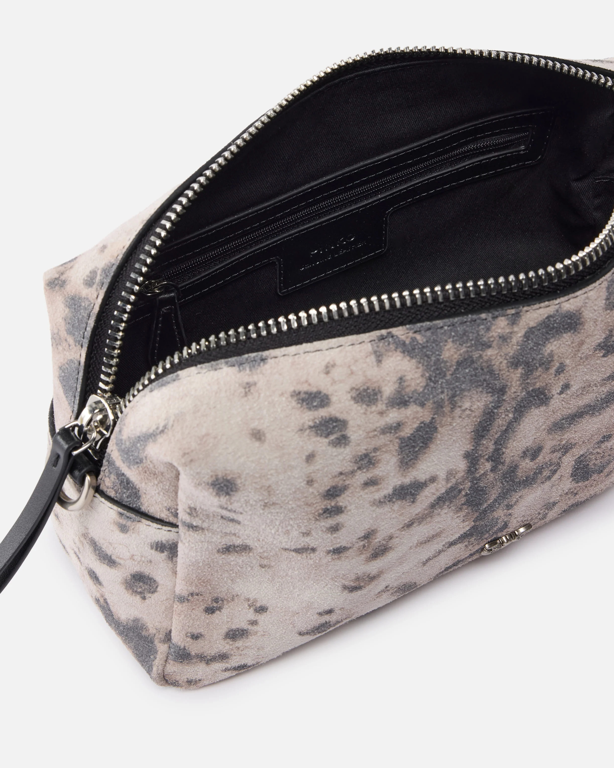 Borsa bauletto a tracolla media in suede con stampa pitone - Image 4