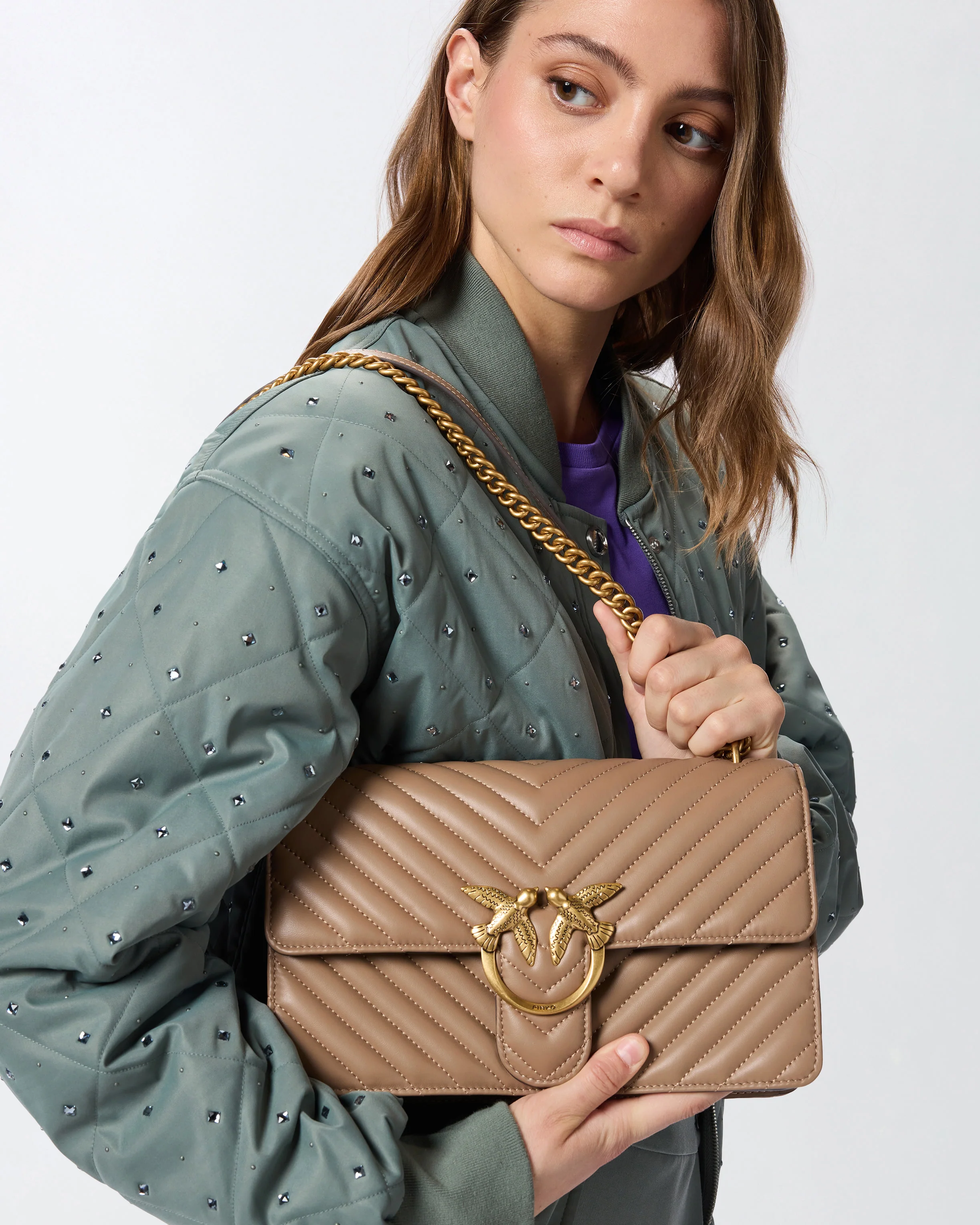 Borsa media a tracolla Love Bag One Chevron - Image 6