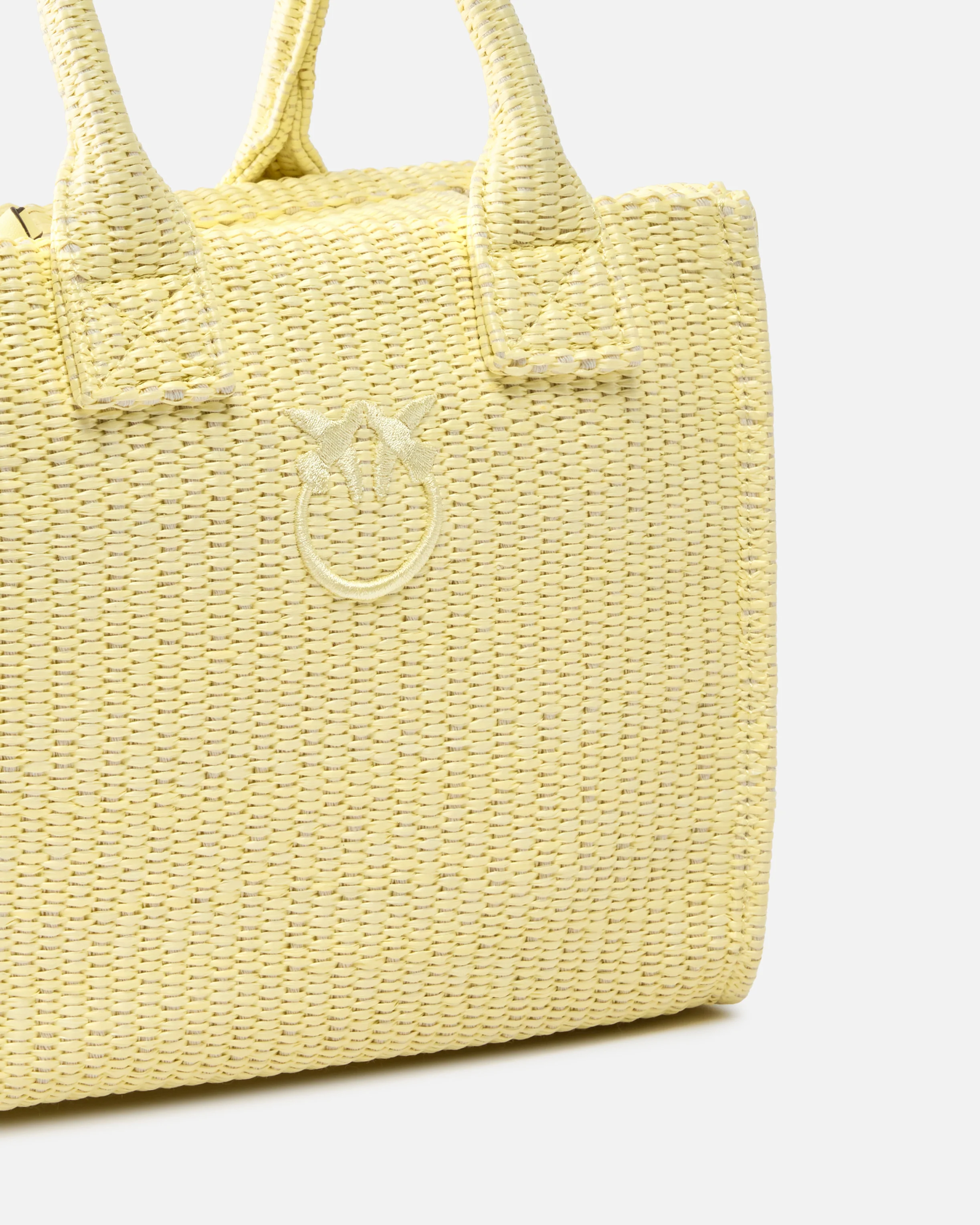 Borsa shopper piccola Beach in rafia con logo Love Birds - Image 3