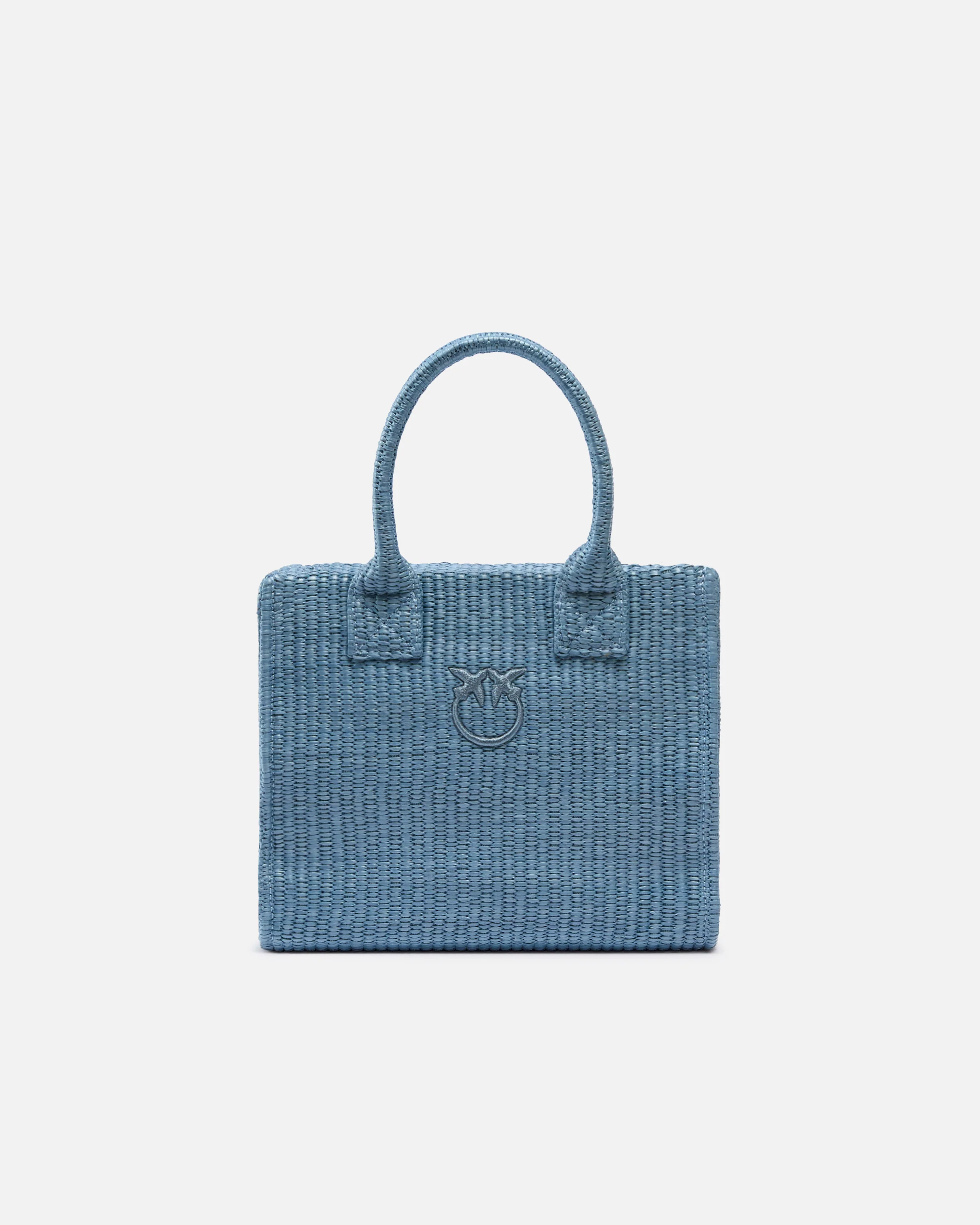Borsa shopper piccola Beach in rafia con logo Love Birds