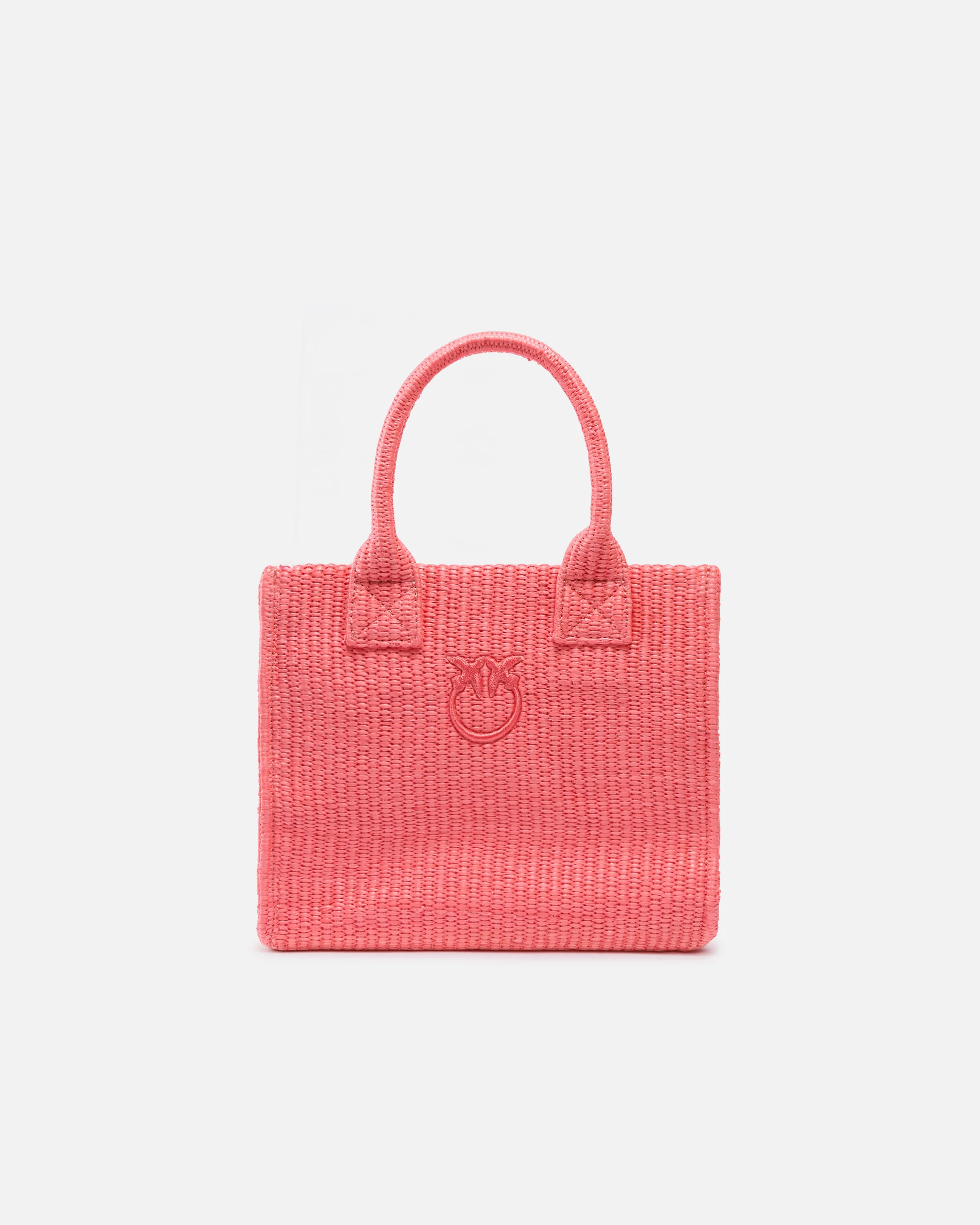 Borsa shopper piccola Beach in rafia con logo Love Birds