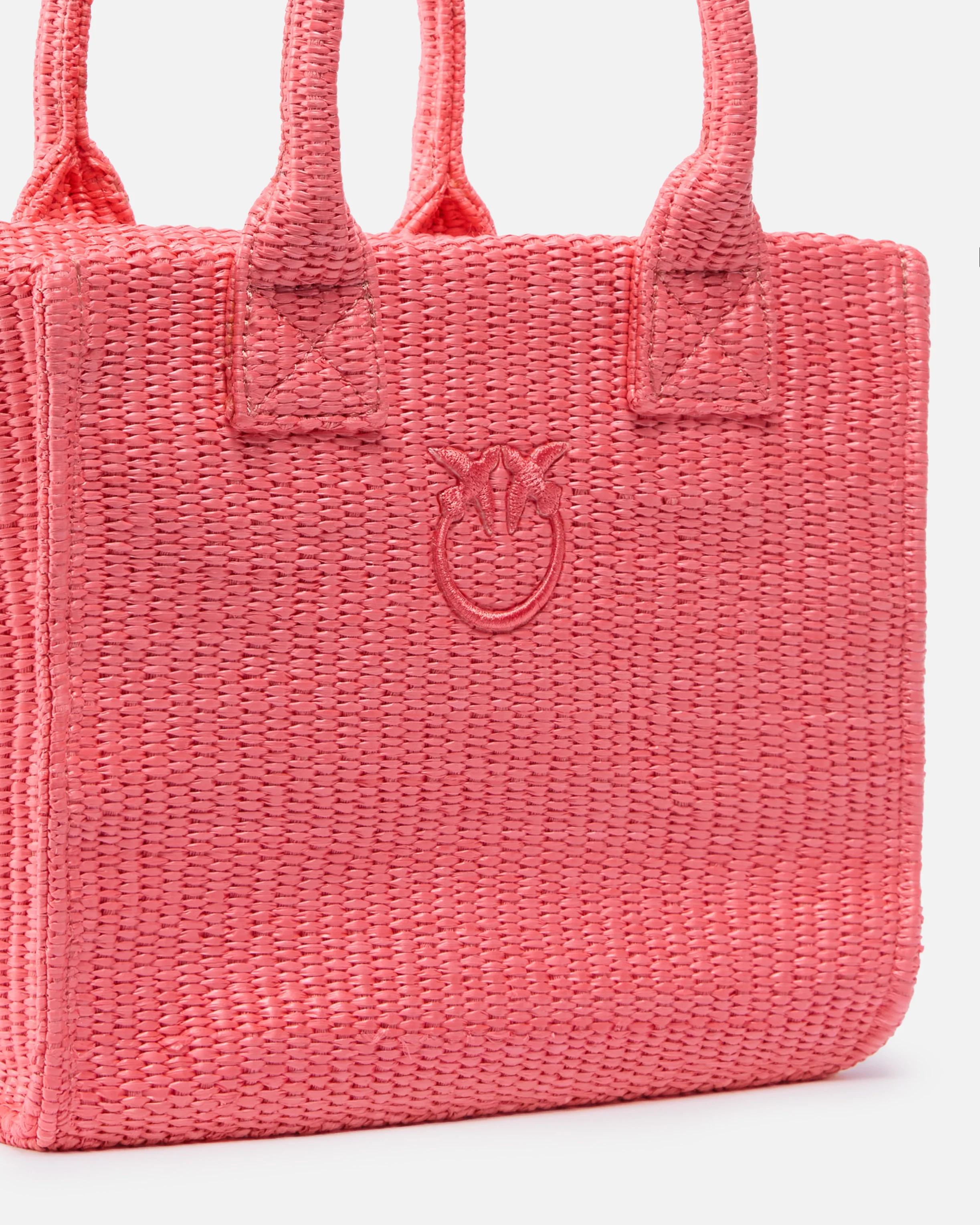 Borsa shopper piccola Beach in rafia con logo Love Birds - Image 3