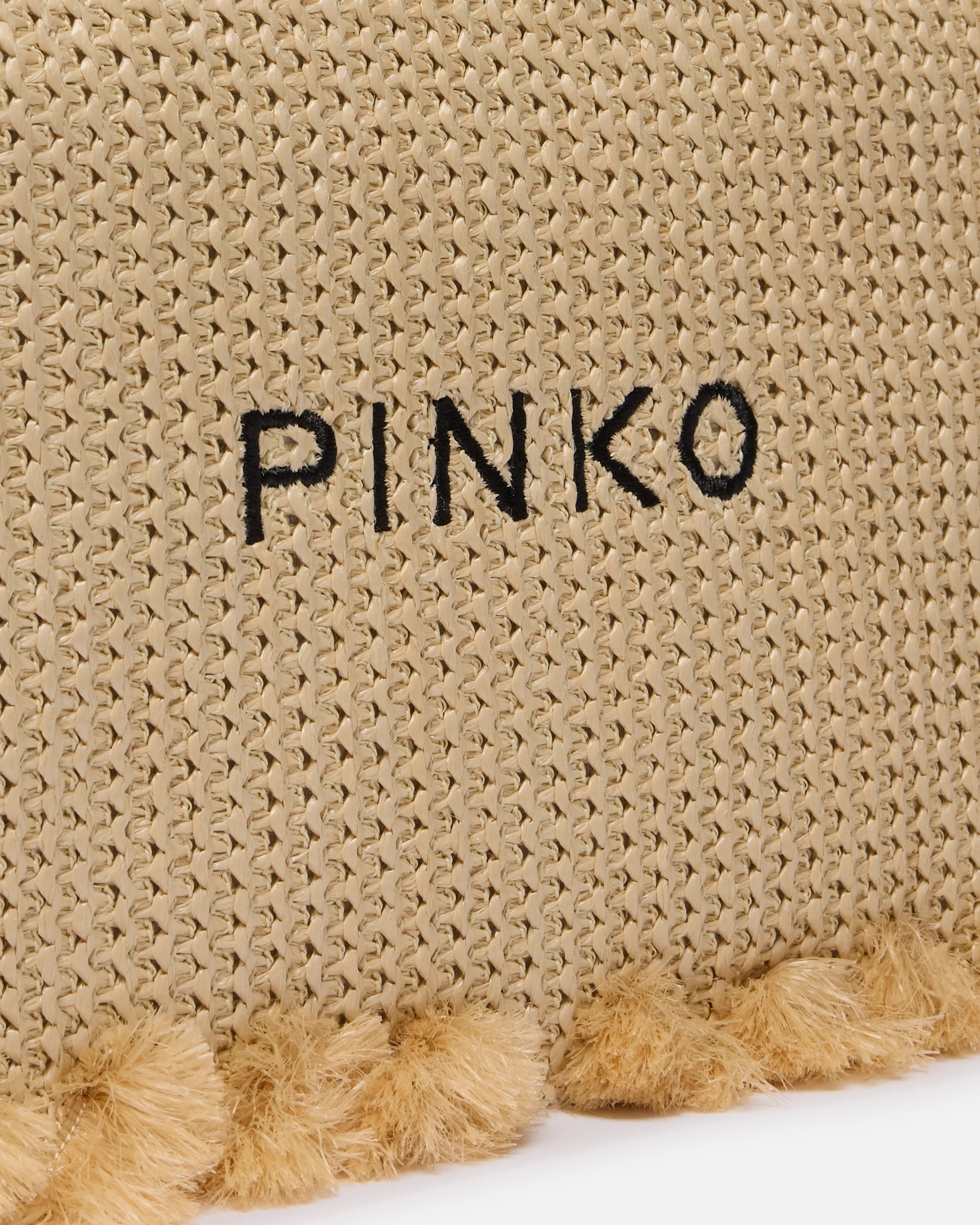 Bustina piccola in rafia con logo e nappine - Image 3