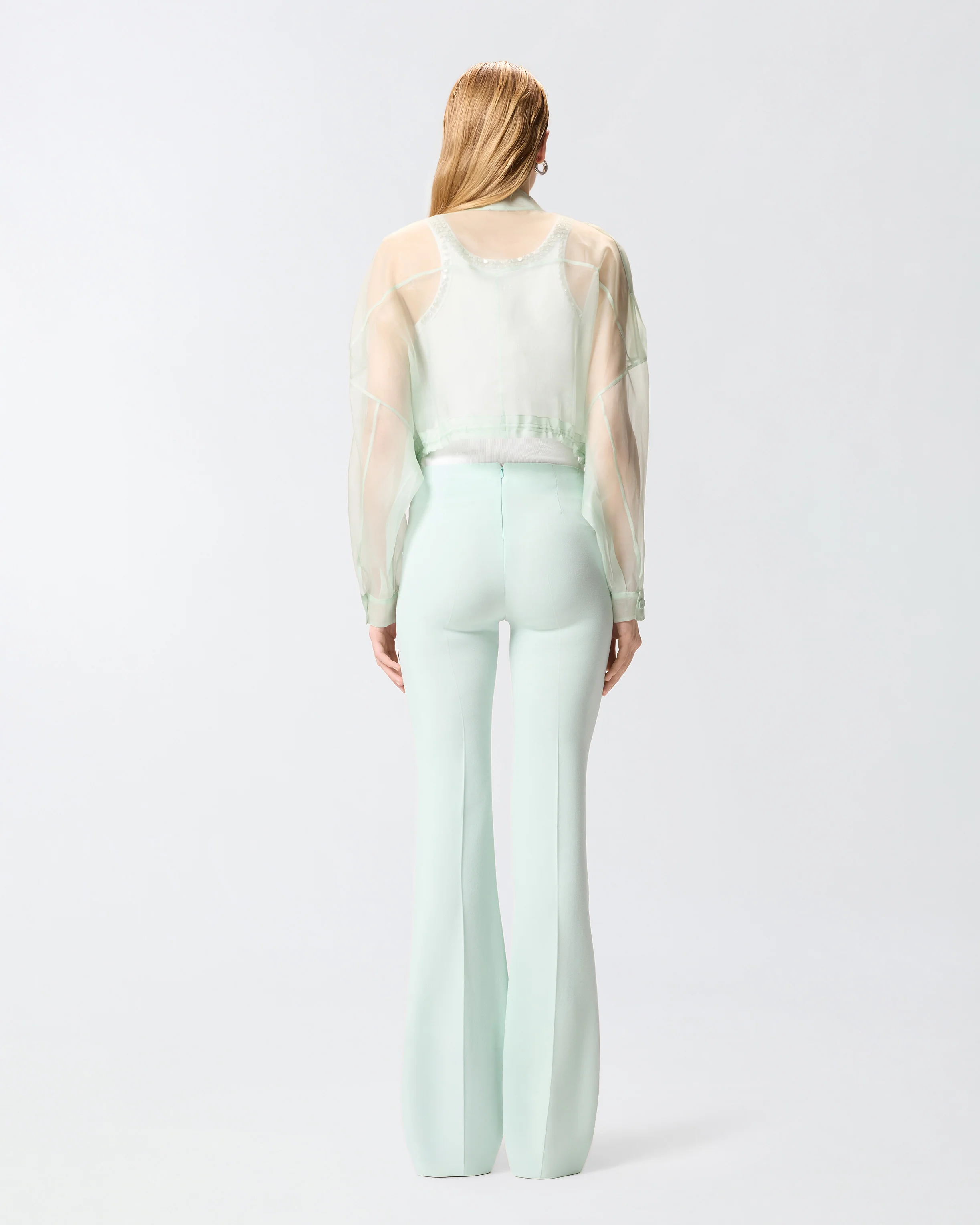 Caban cropped in organza di pura seta - Image 3