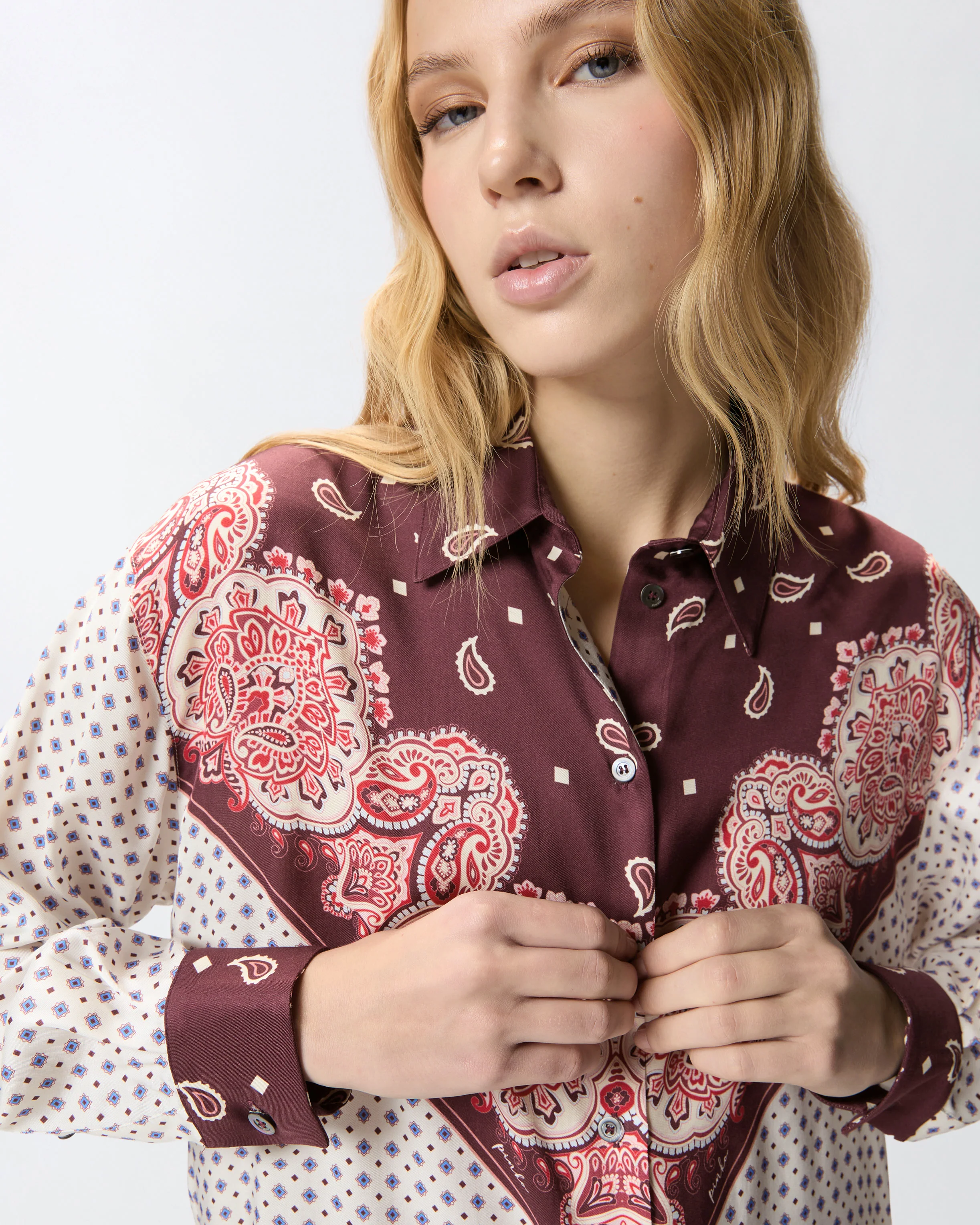 Camicia con motivo cravatteria e stampa piazzata - Image 4