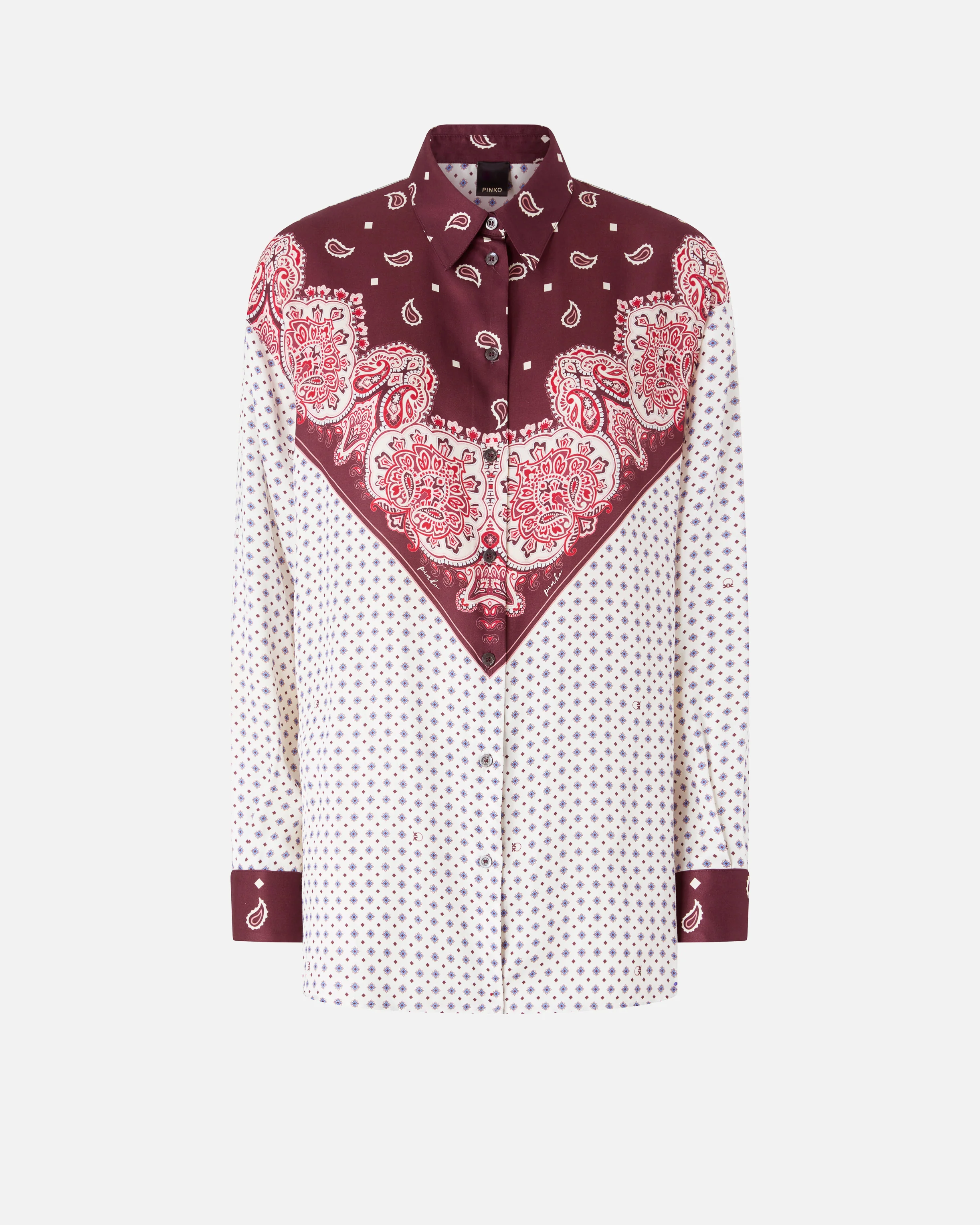 Camicia con motivo cravatteria e stampa piazzata - Image 5