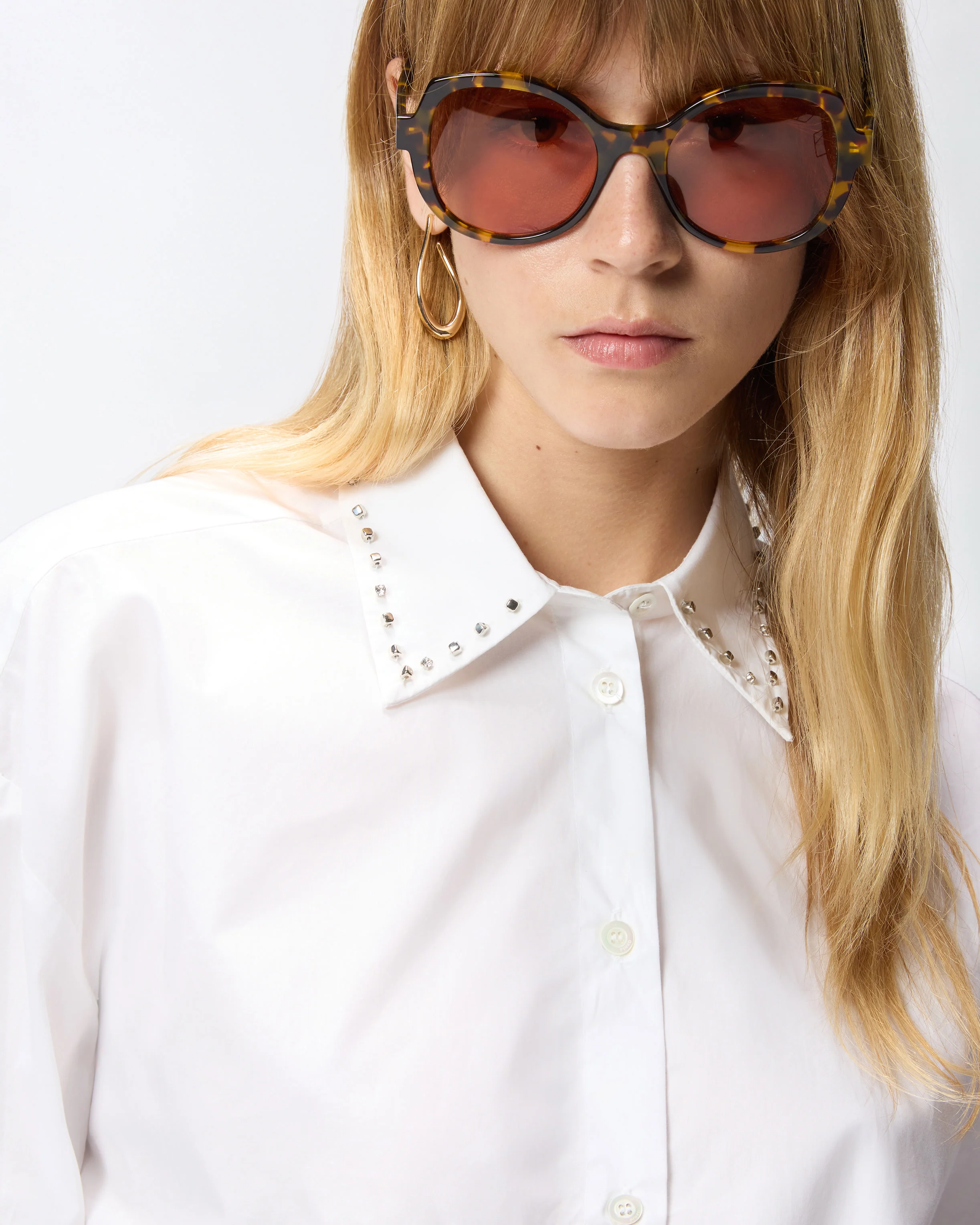 Camicia cropped con colletto gioiello - Image 4