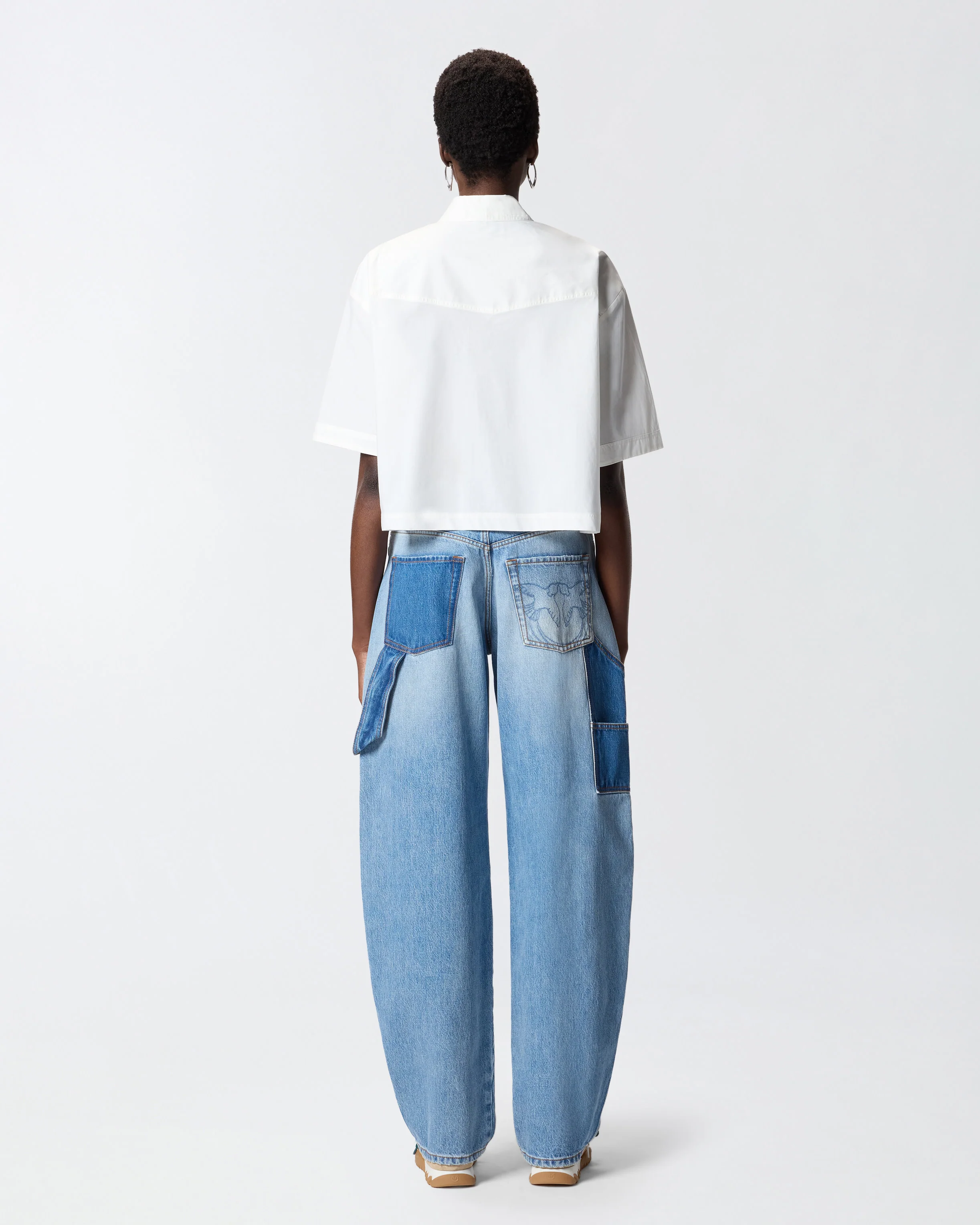 Camicia cropped con dettagli metallici - Image 3