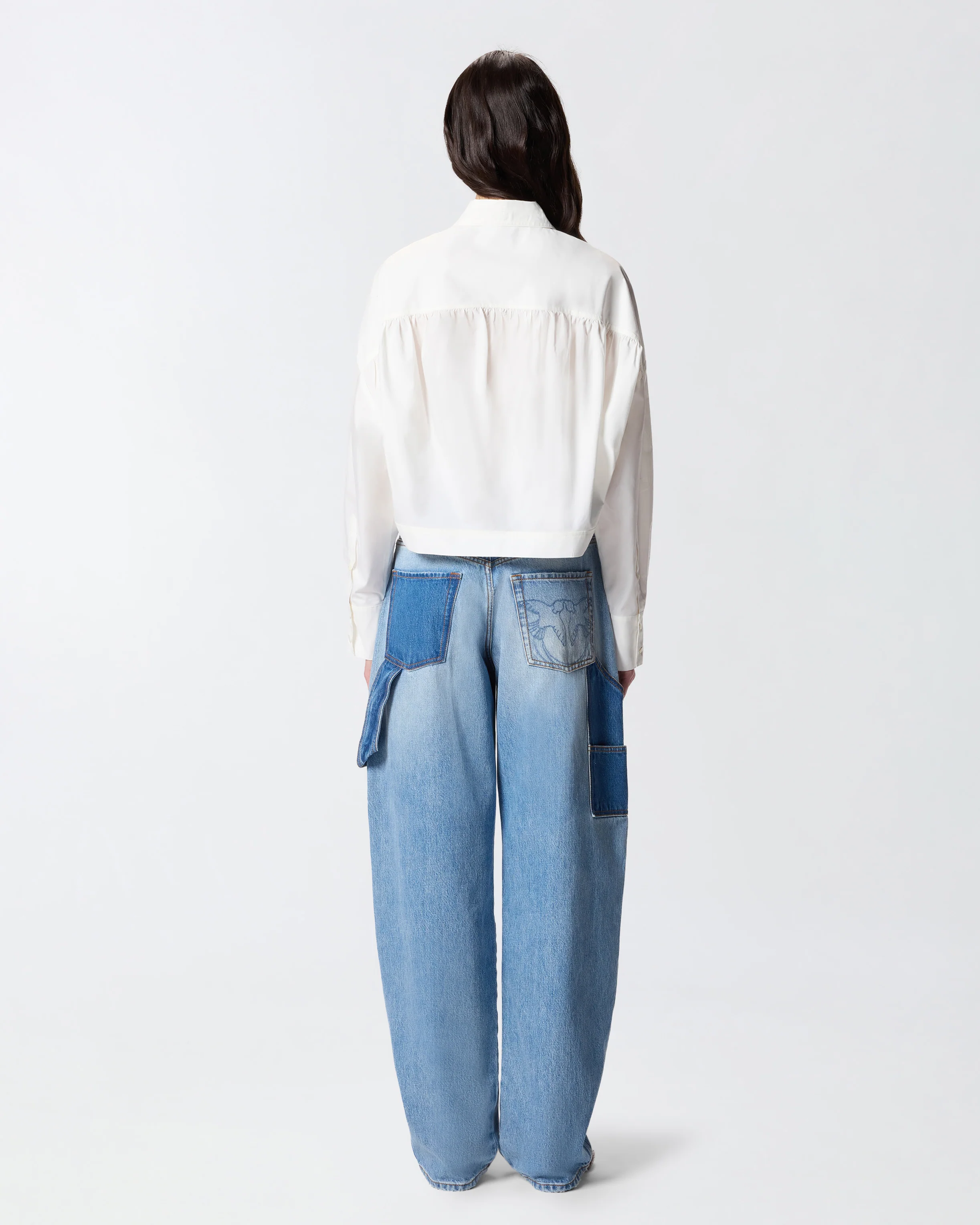 Camicia cropped con retro arricciato - Image 3