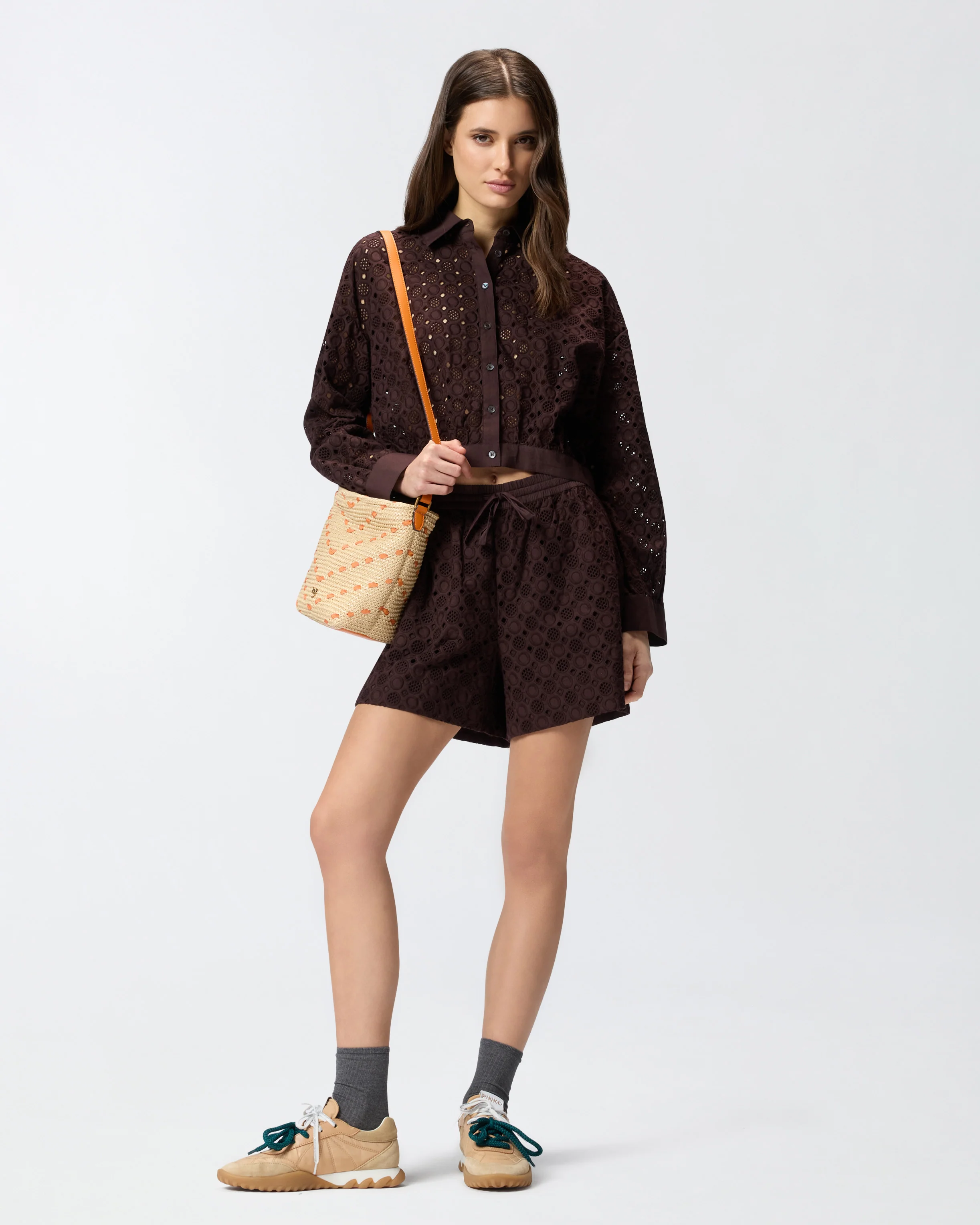 Camicia cropped con ricamo sangallo - Image 2