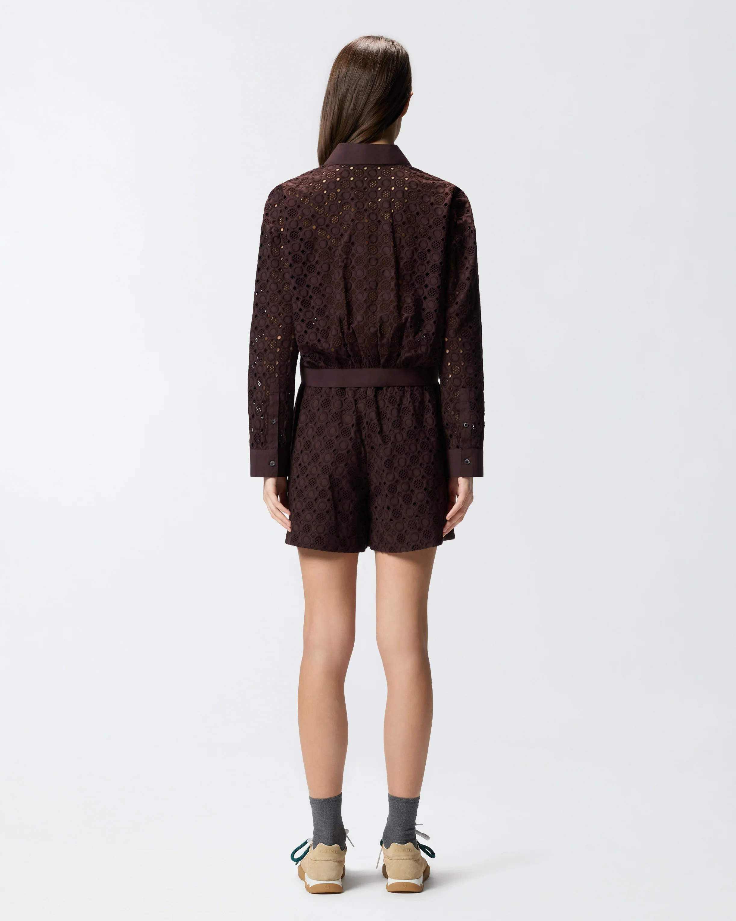 Camicia cropped con ricamo sangallo - Image 3