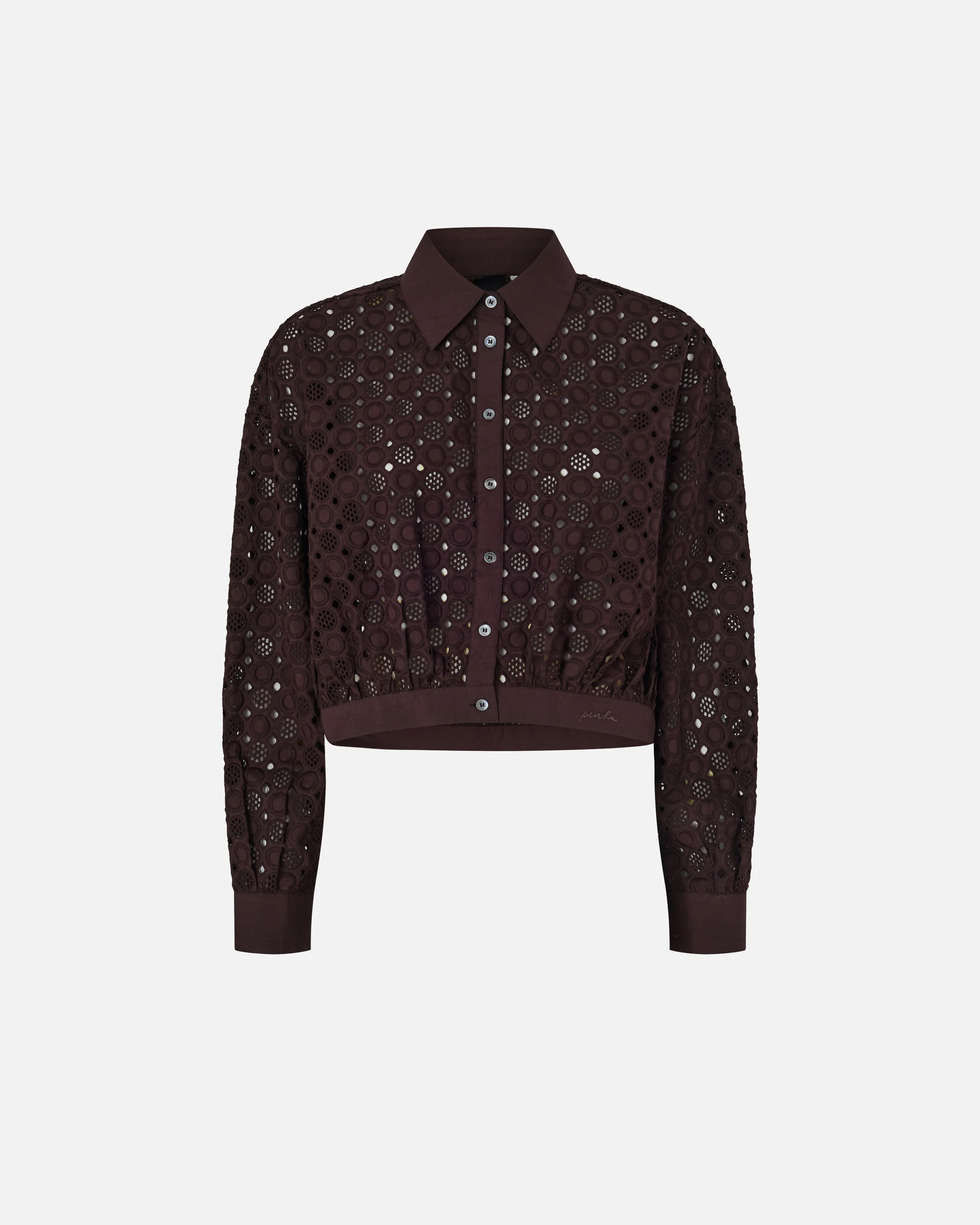 Camicia cropped con ricamo sangallo - Image 5