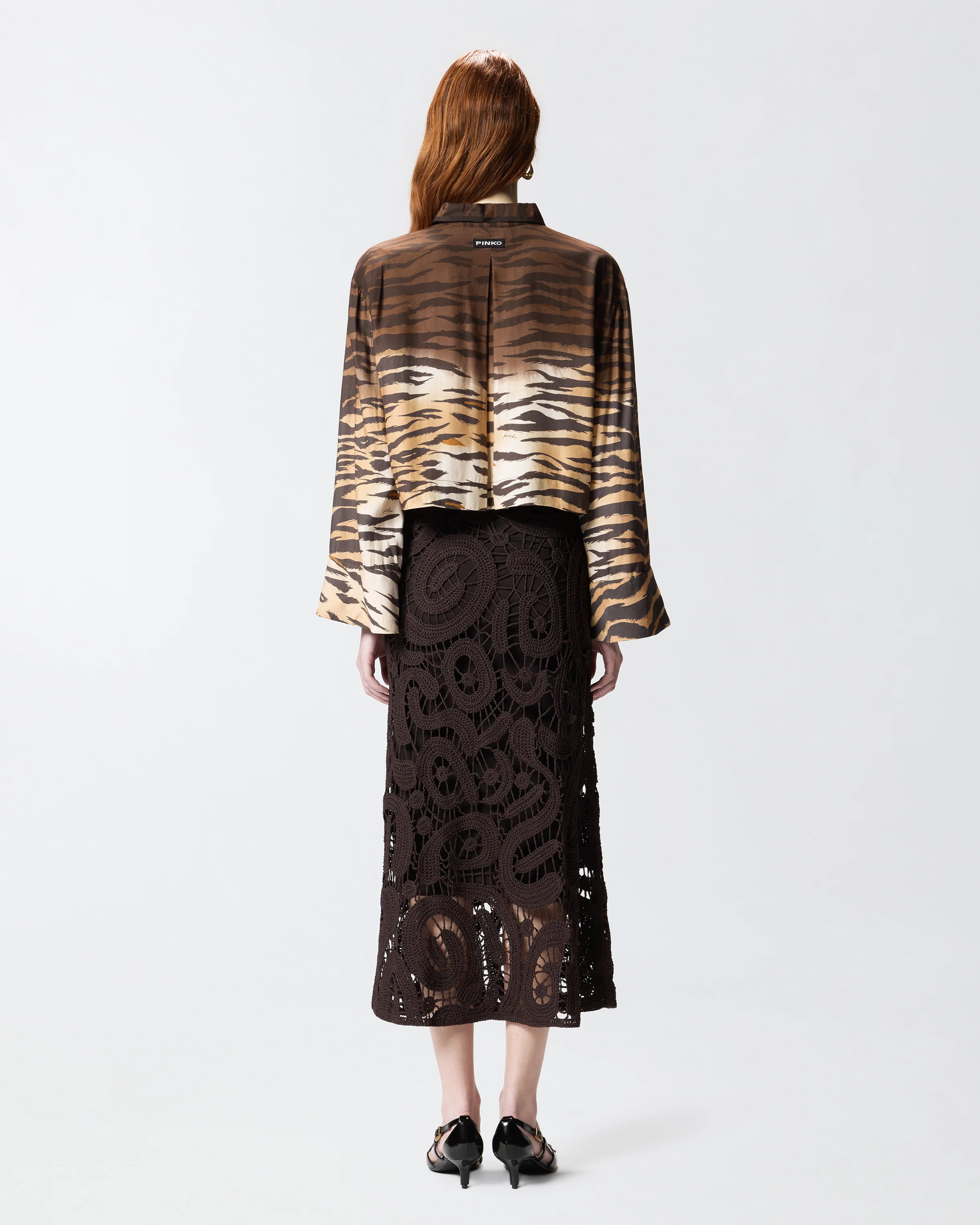 Camicia cropped con stampa animalier - Image 3