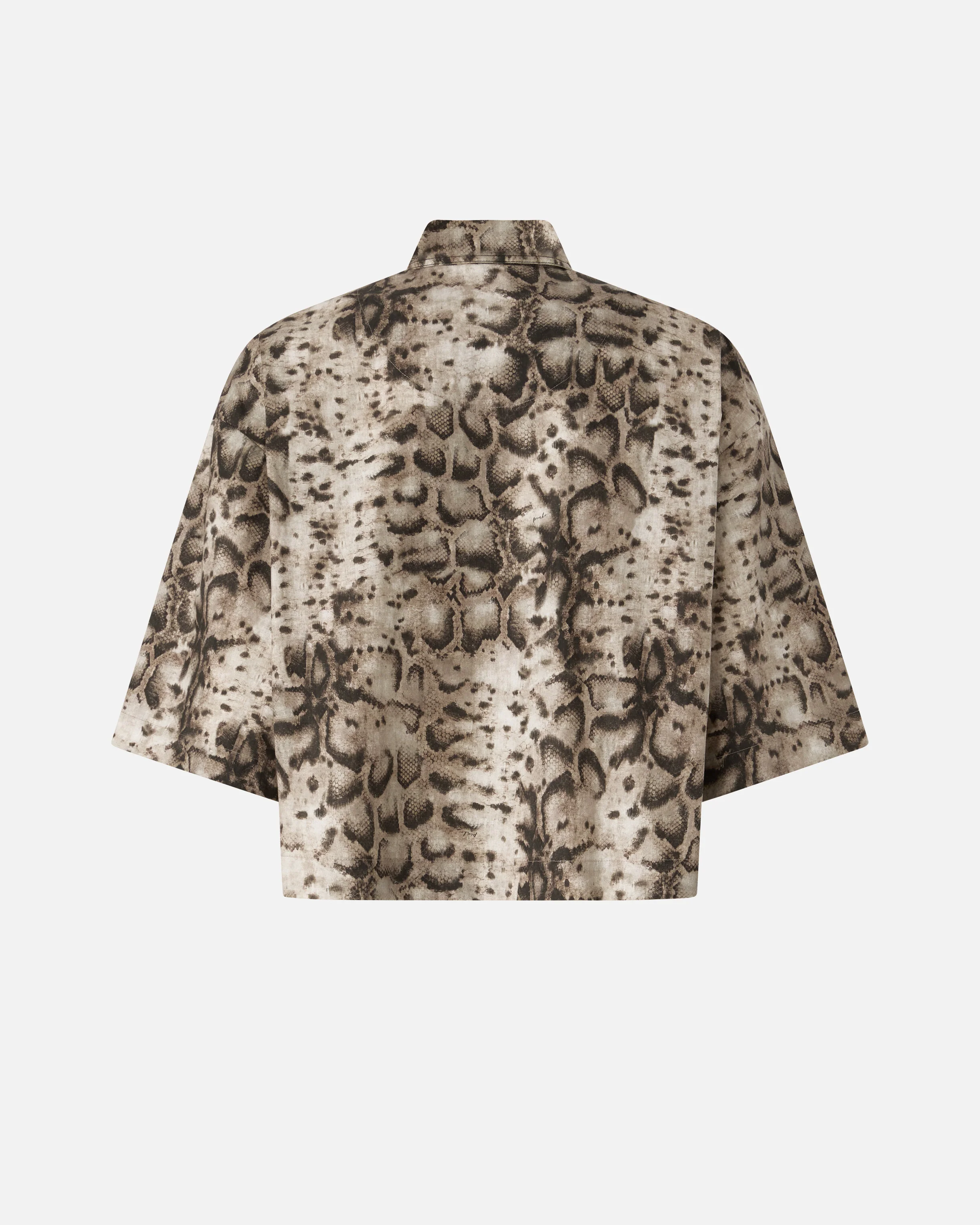 Camicia cropped stampata con dettagli metallici - Image 6