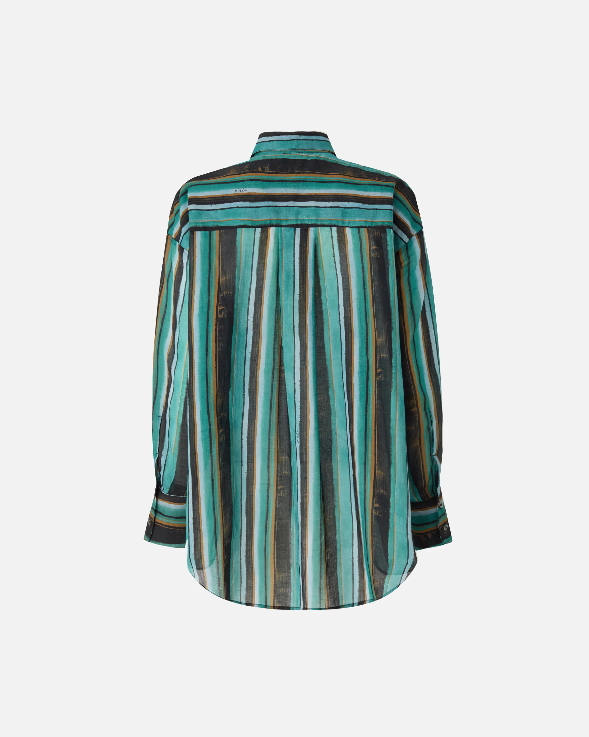 Camicia in cotone con righe effetto pennellato - Image 6