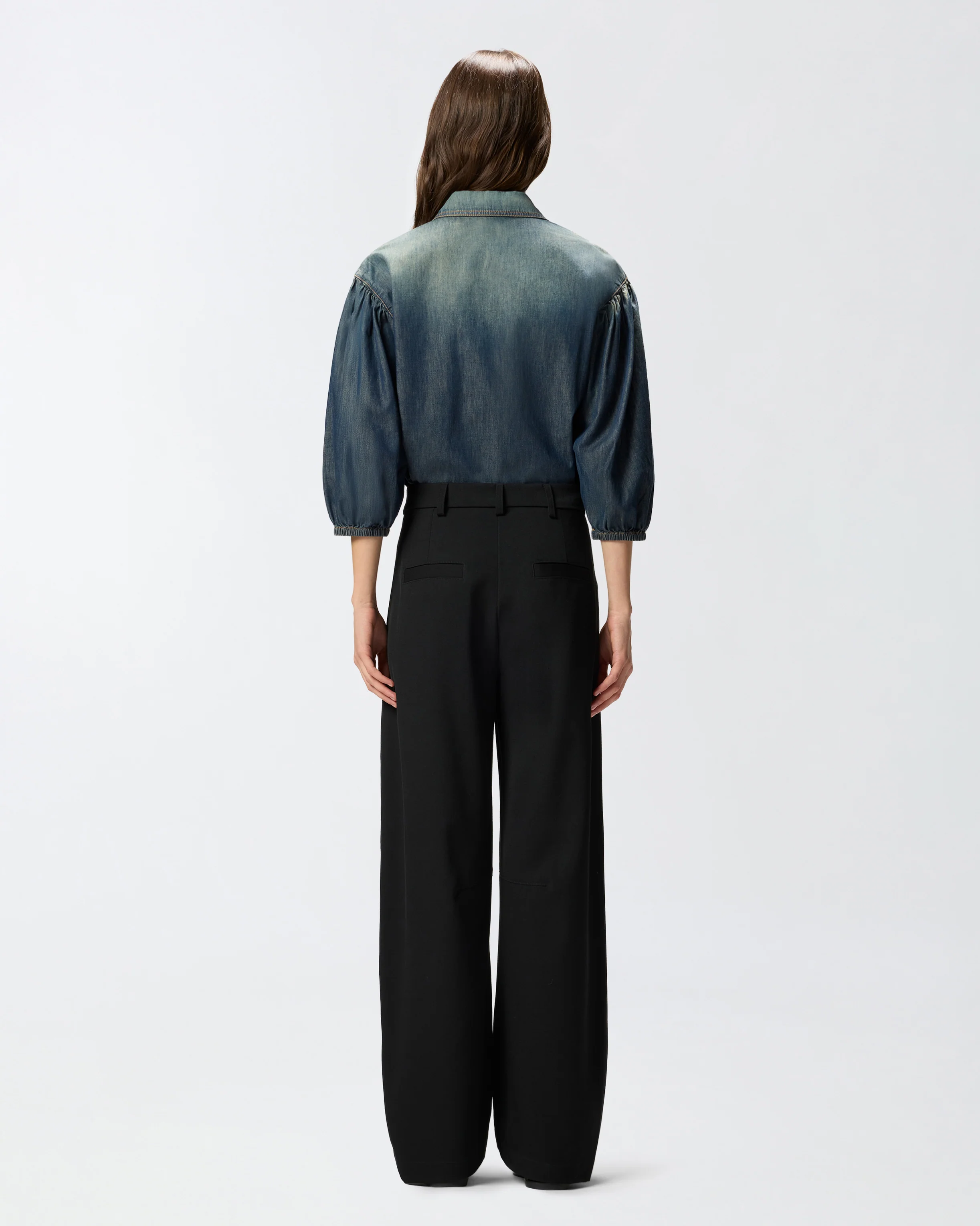 Camicia in denim con maniche a palloncino - Image 3