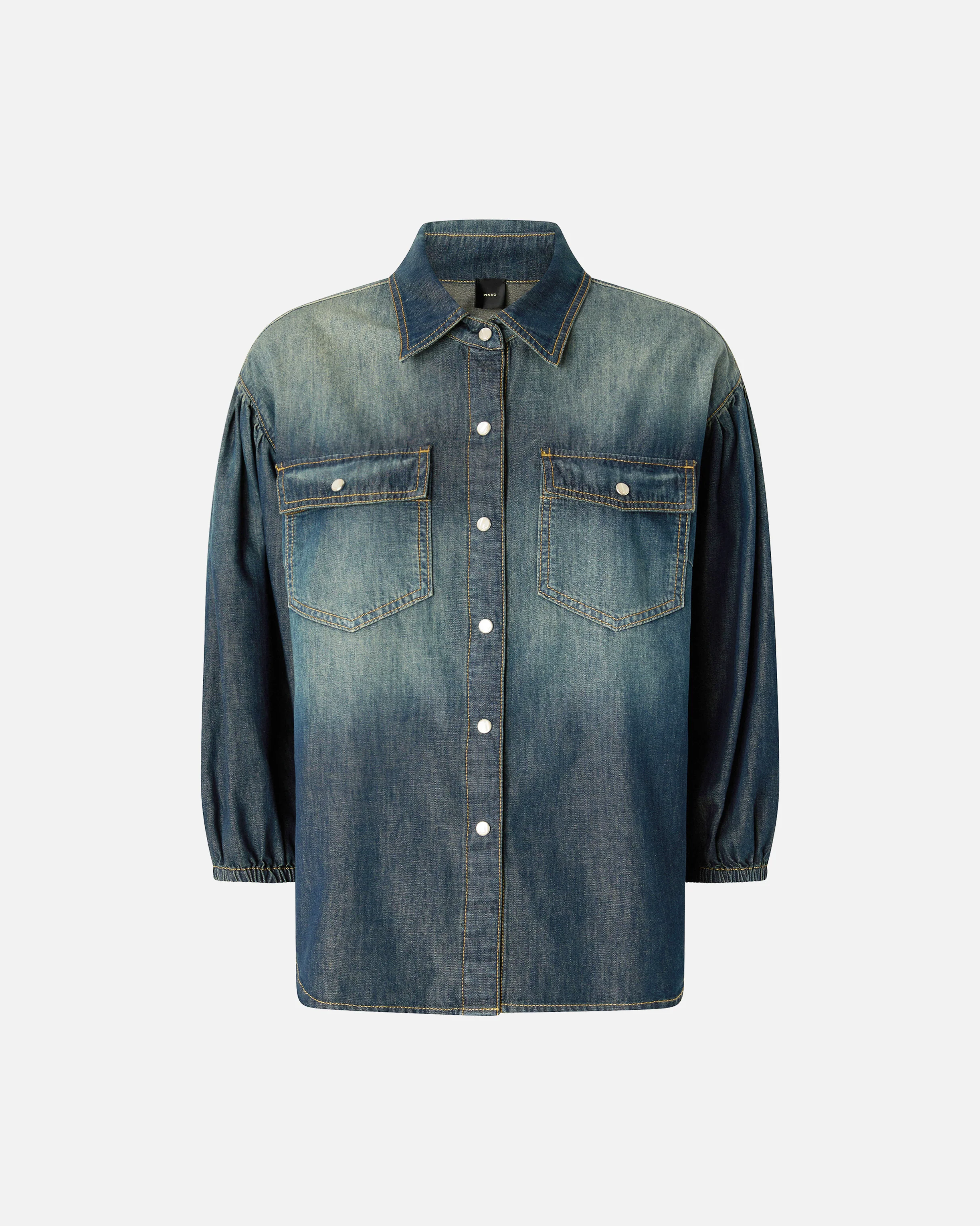 Camicia in denim con maniche a palloncino - Image 5