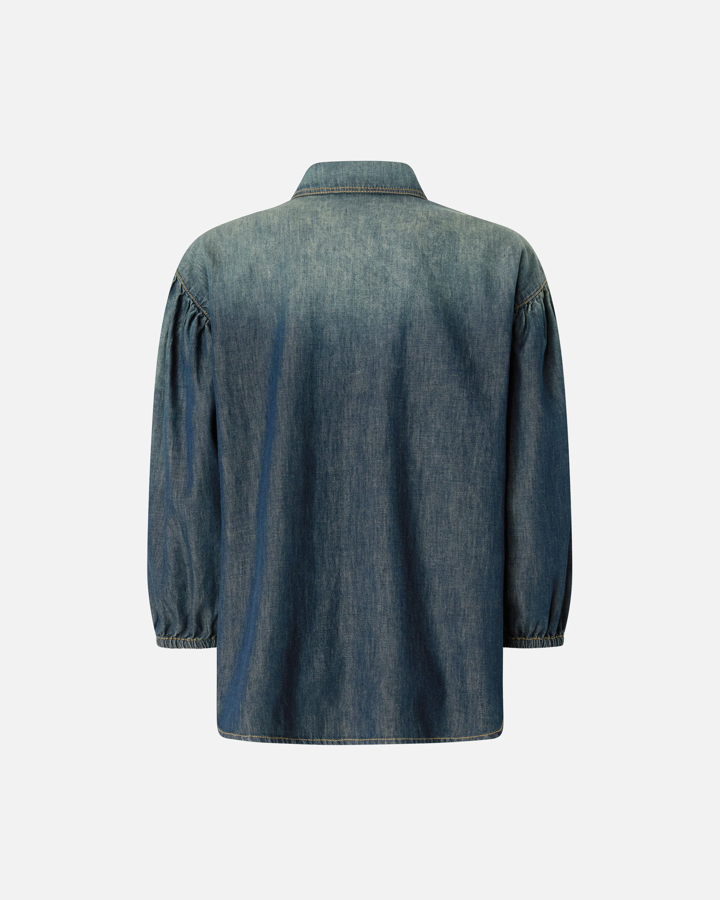 Camicia in denim con maniche a palloncino - Image 6