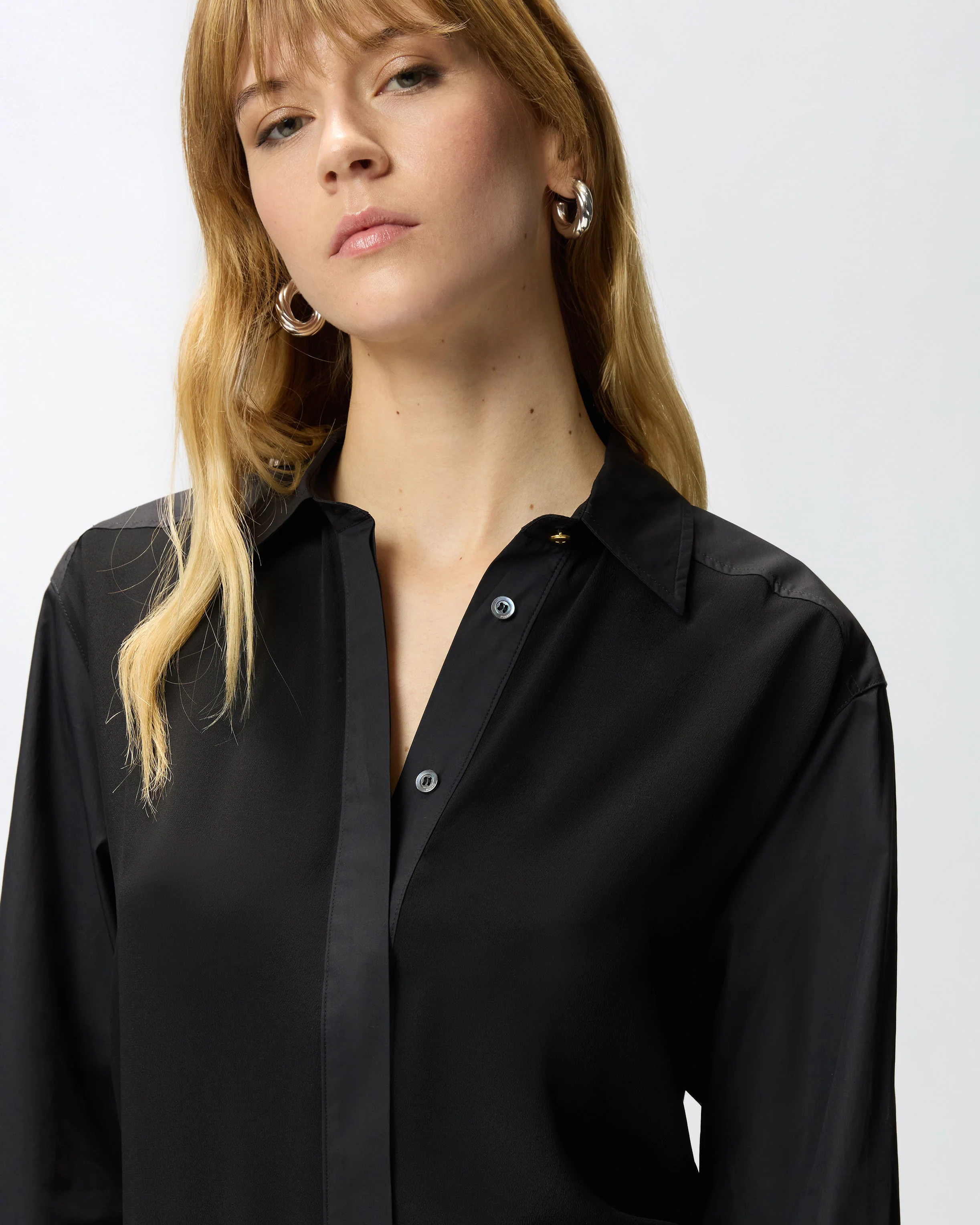 Camicia in popeline e crêpe - Image 4
