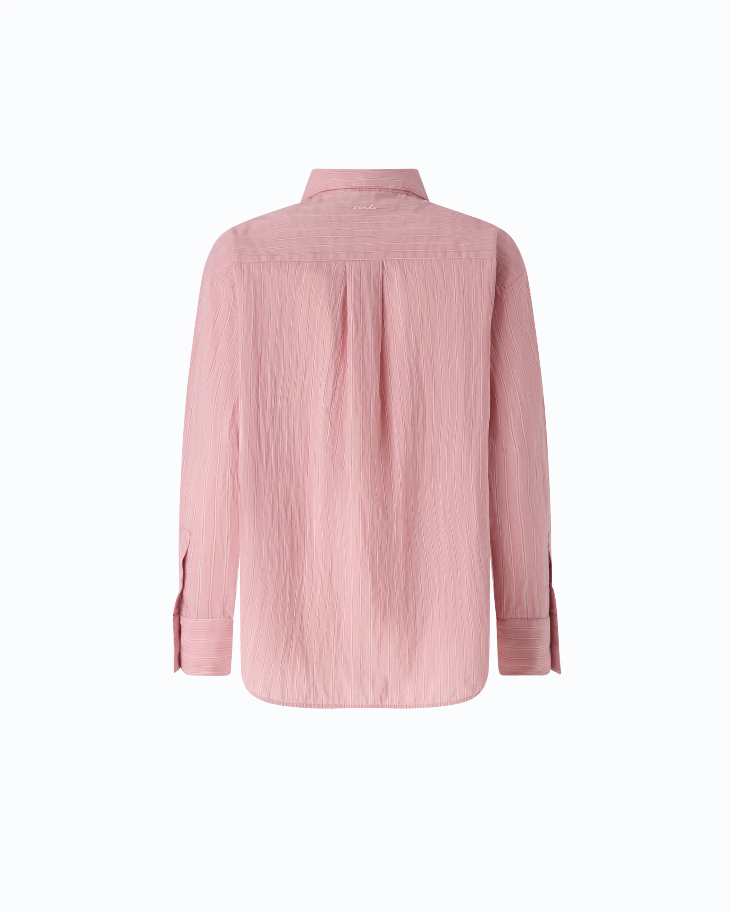 Camicia in tessuto a righe con ricami floreali - Image 6