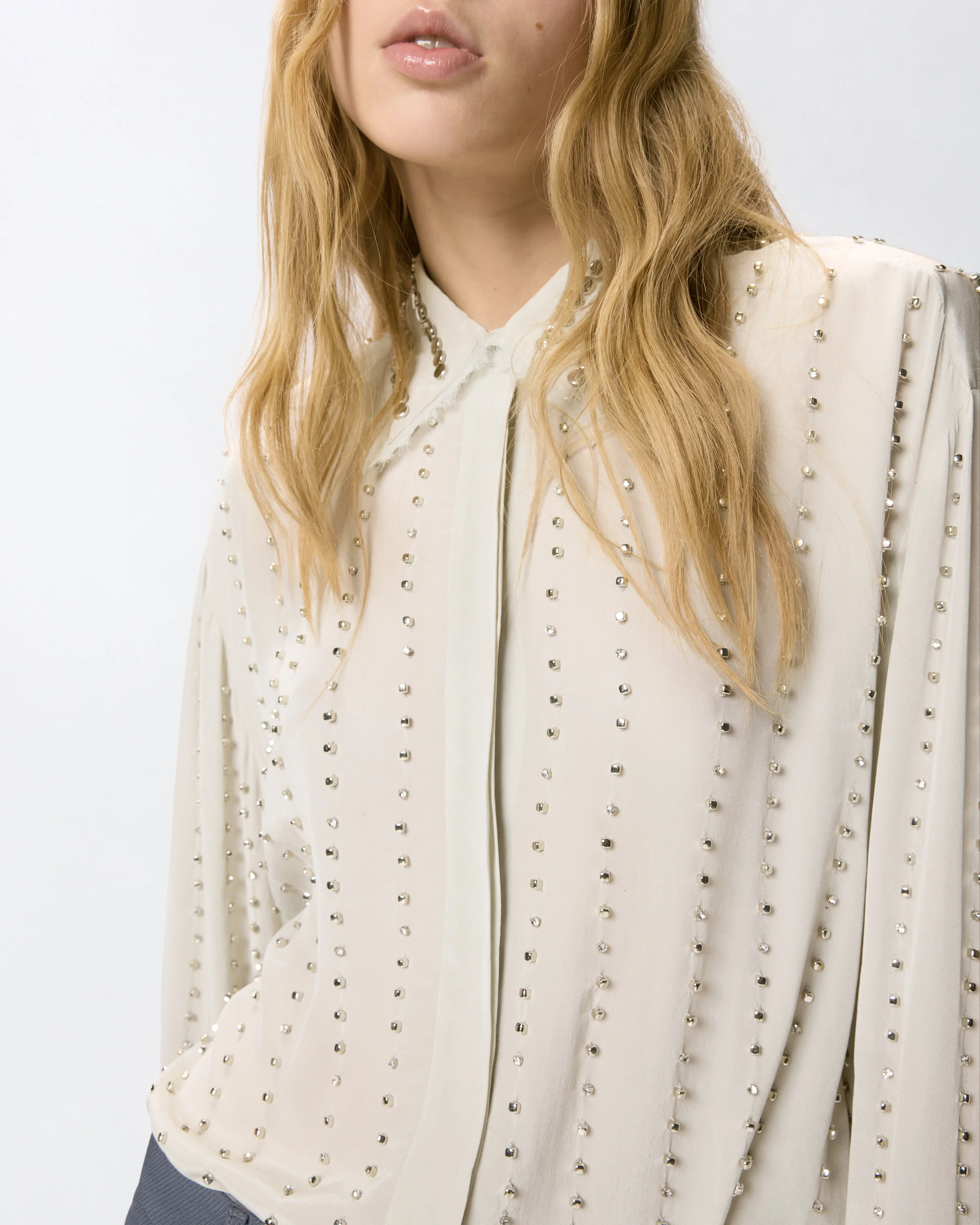 Camicia leggera con righe gioiello - Image 4