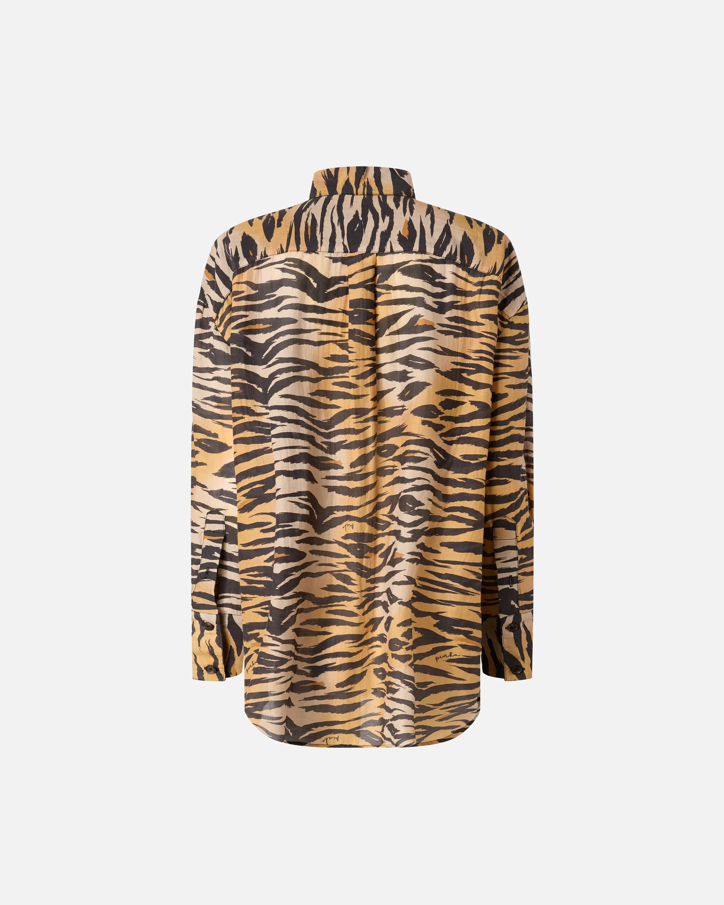 Camicia oversize in voile di cotone e seta con stampa animalier - Image 2