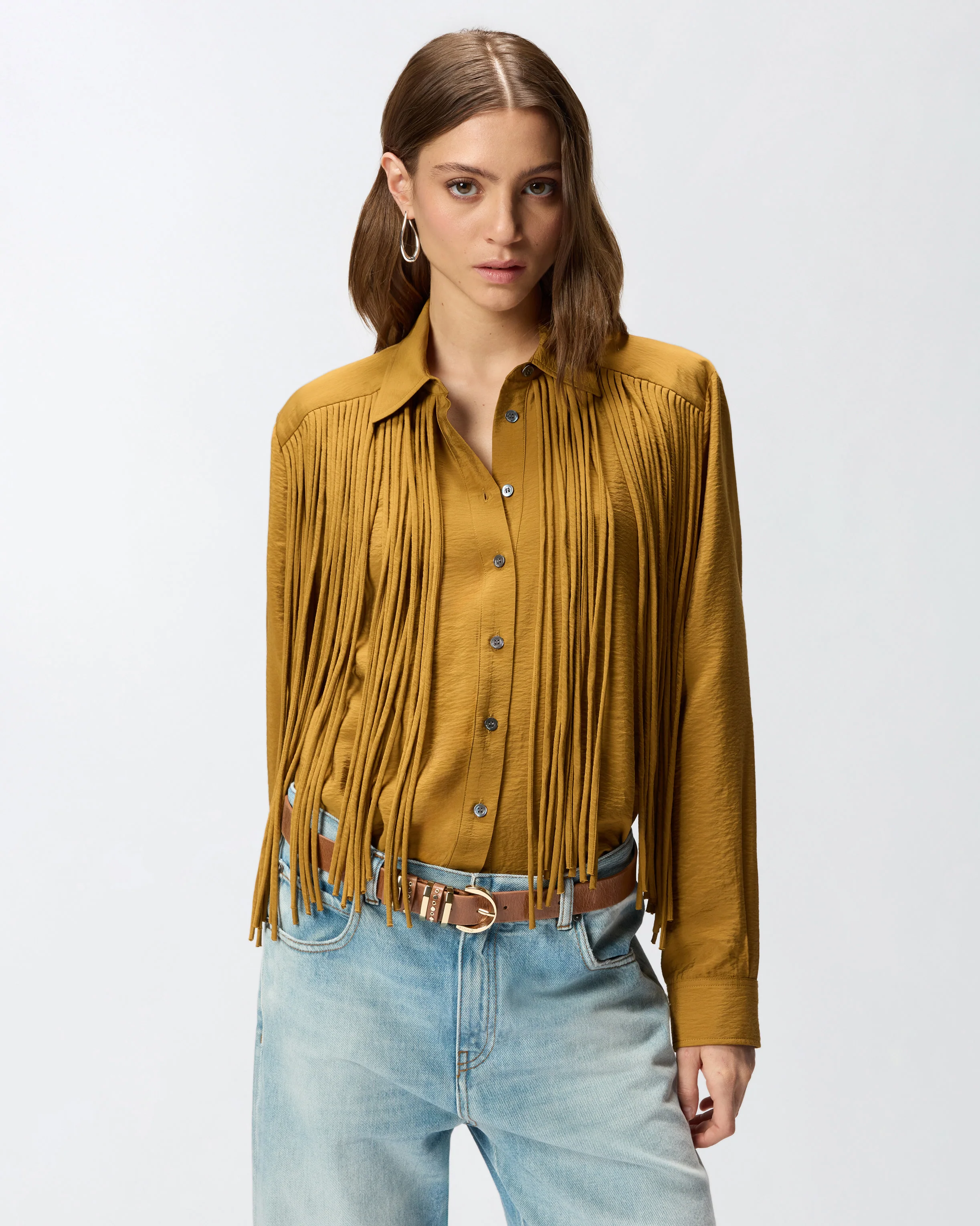 Camicia stile texano con frange